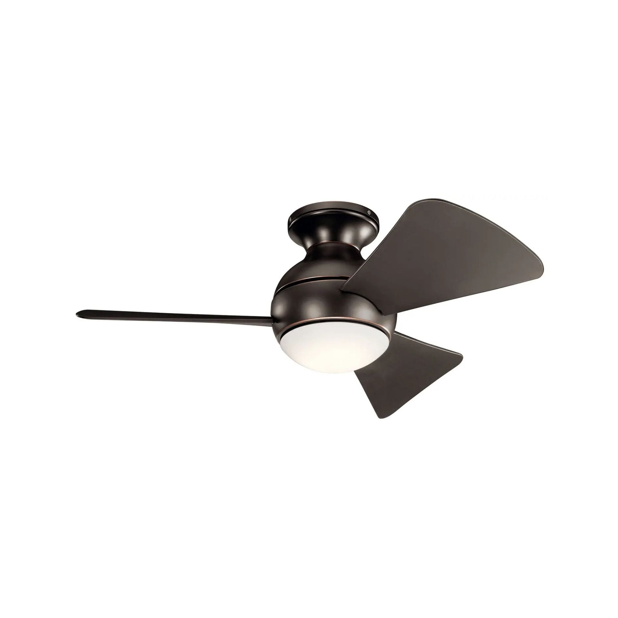 Sola 34" Olde Bronze LED Outdoor Flush Mount Ceiling Fan with Wall Control