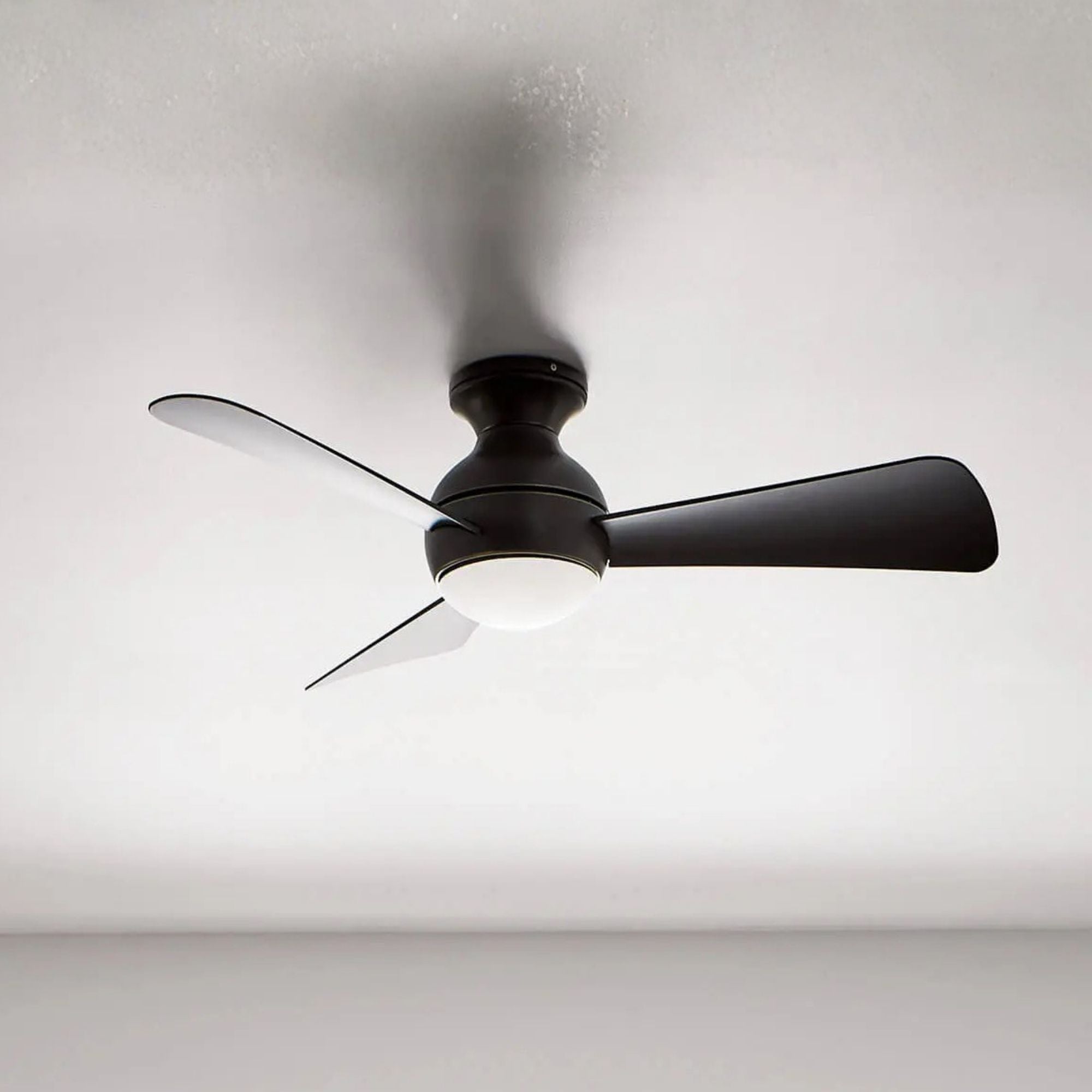 Sola 34" Olde Bronze LED Outdoor Flush Mount Ceiling Fan with Wall Control