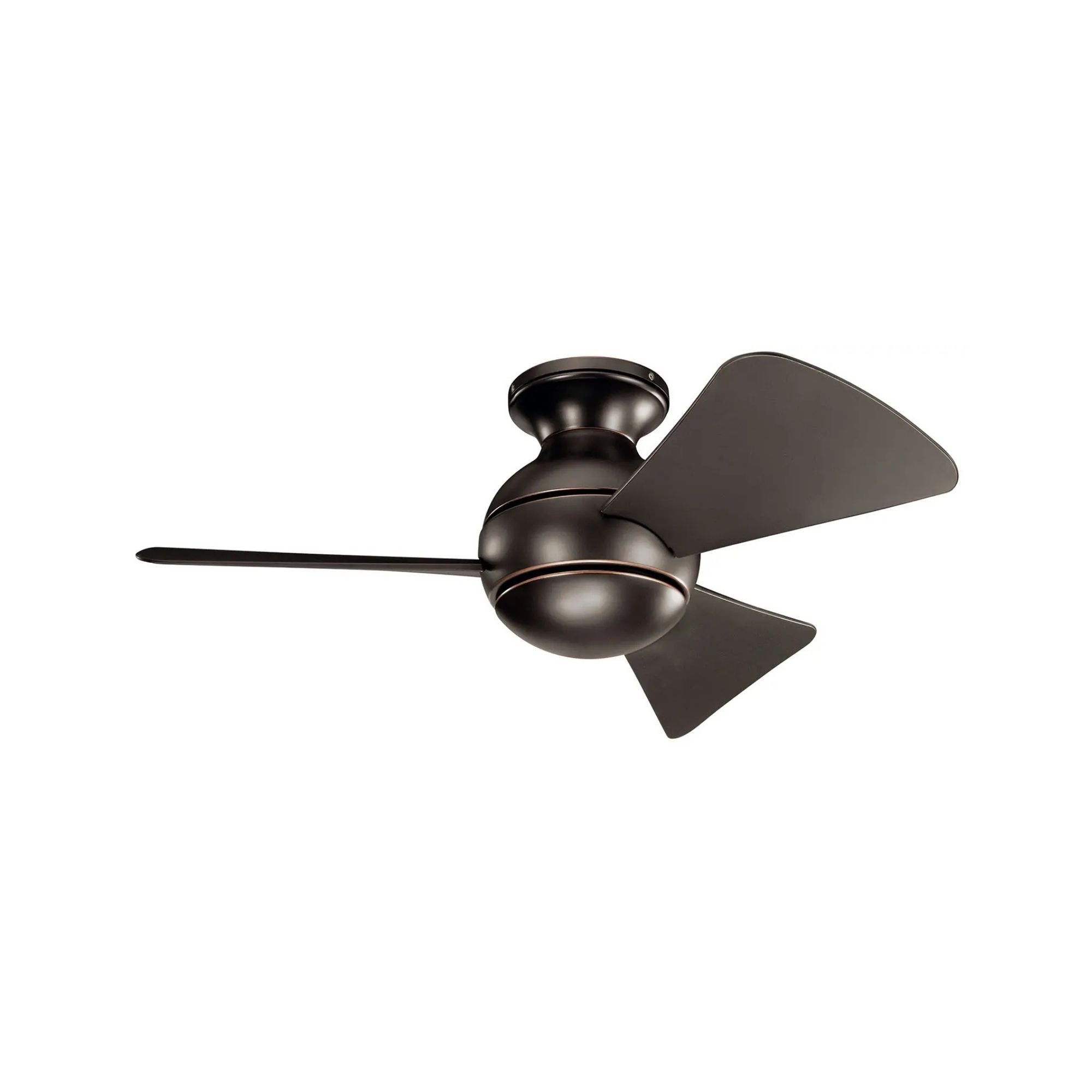 Sola 34" Olde Bronze LED Outdoor Flush Mount Ceiling Fan with Wall Control