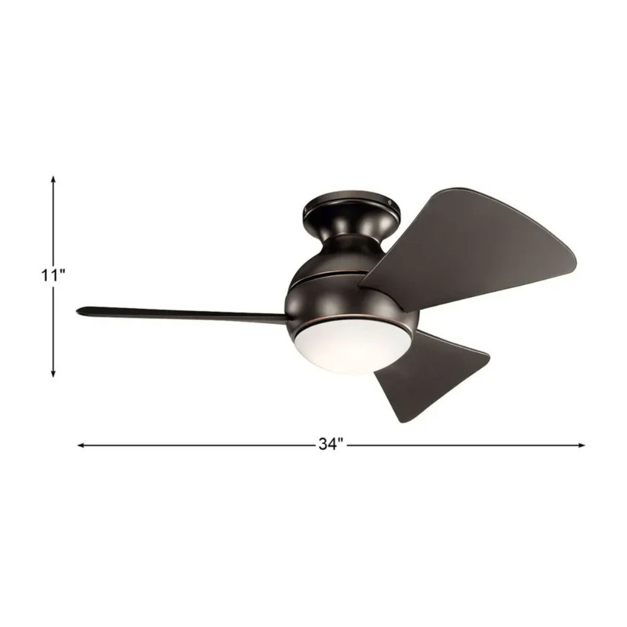 Sola 34" Olde Bronze LED Outdoor Flush Mount Ceiling Fan with Wall Control