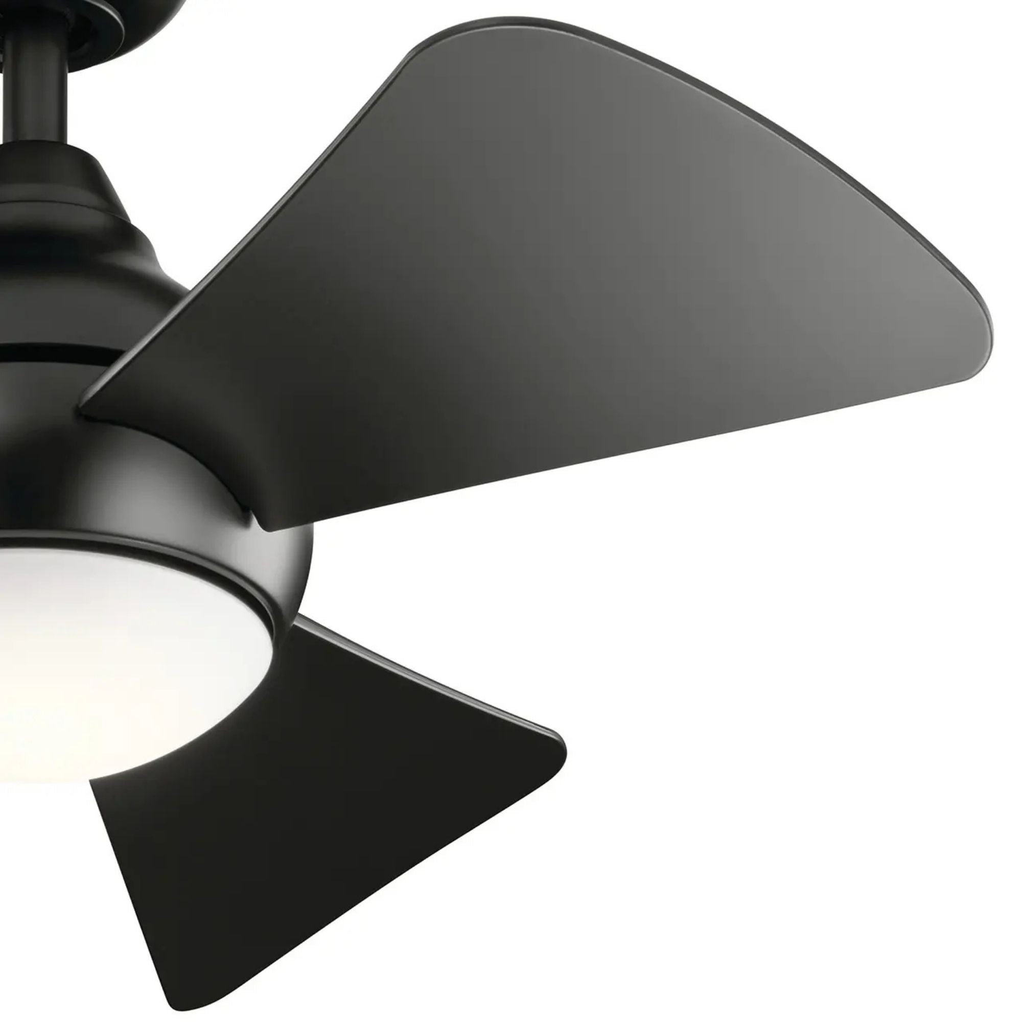 Sola 34" Satin Black LED Outdoor Flush Mount Ceiling Fan with Wall Control