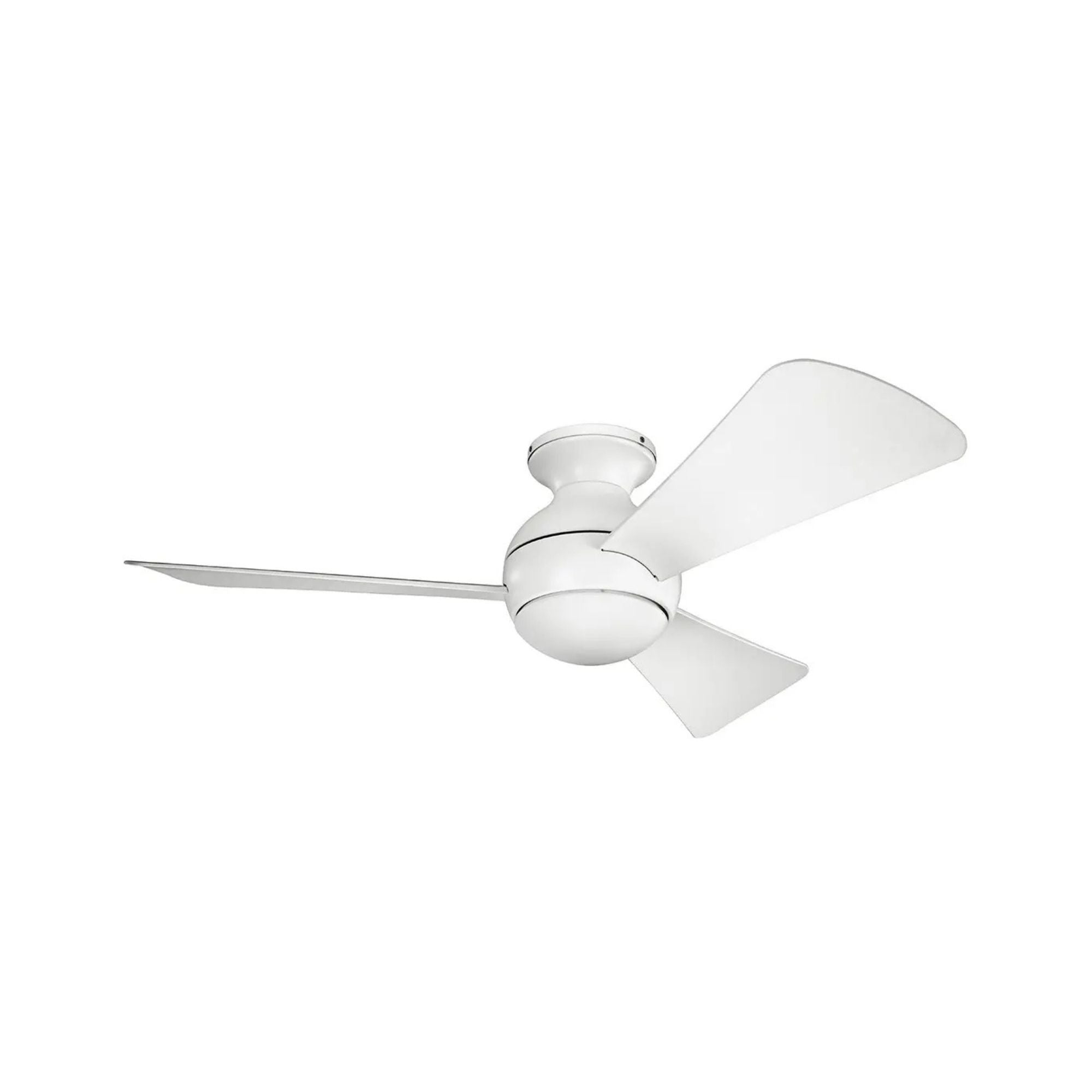 Sola 44" Matte White Wet Rated LED Hugger Ceiling Fan with Wall Control