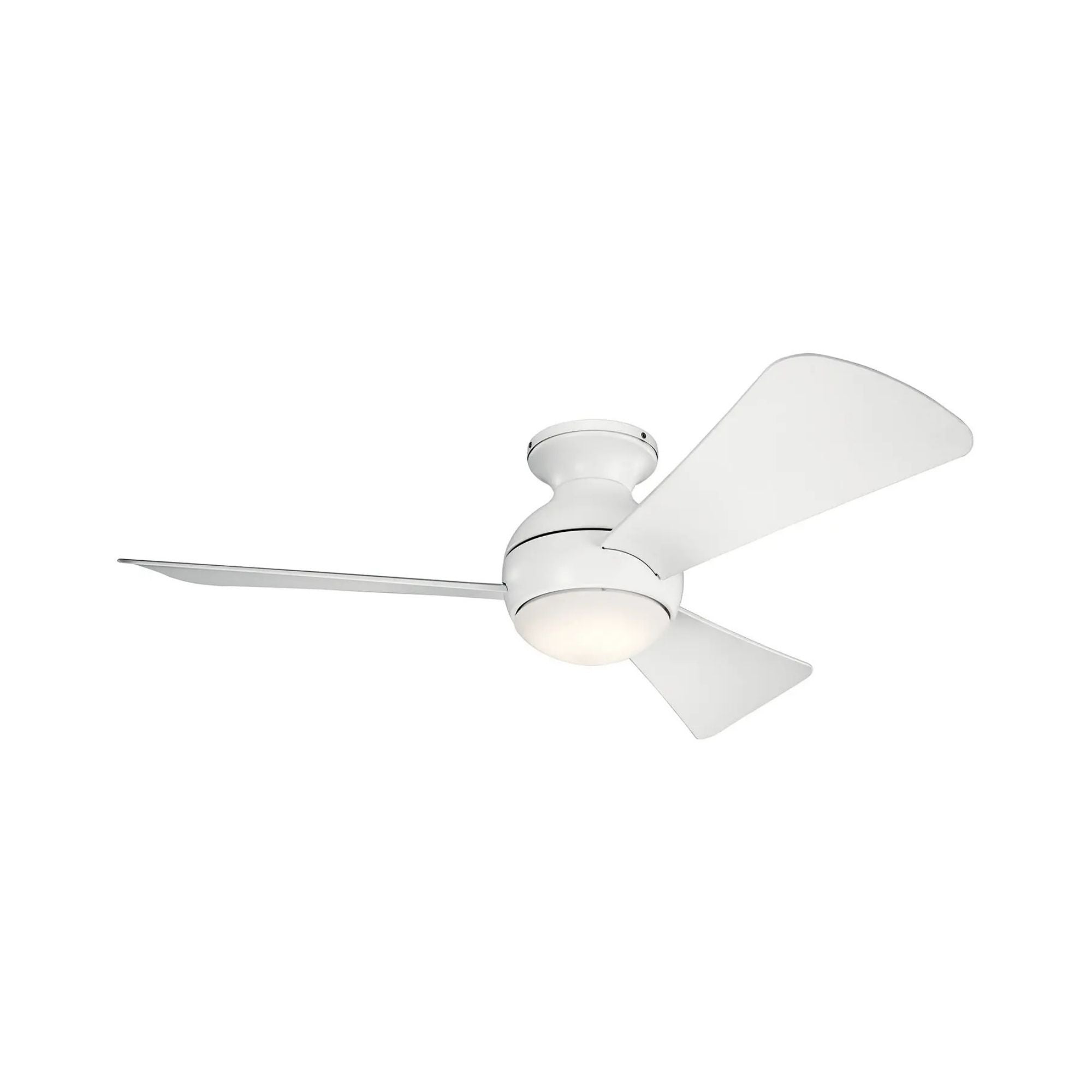 Sola 44" Matte White Wet Rated LED Hugger Ceiling Fan with Wall Control