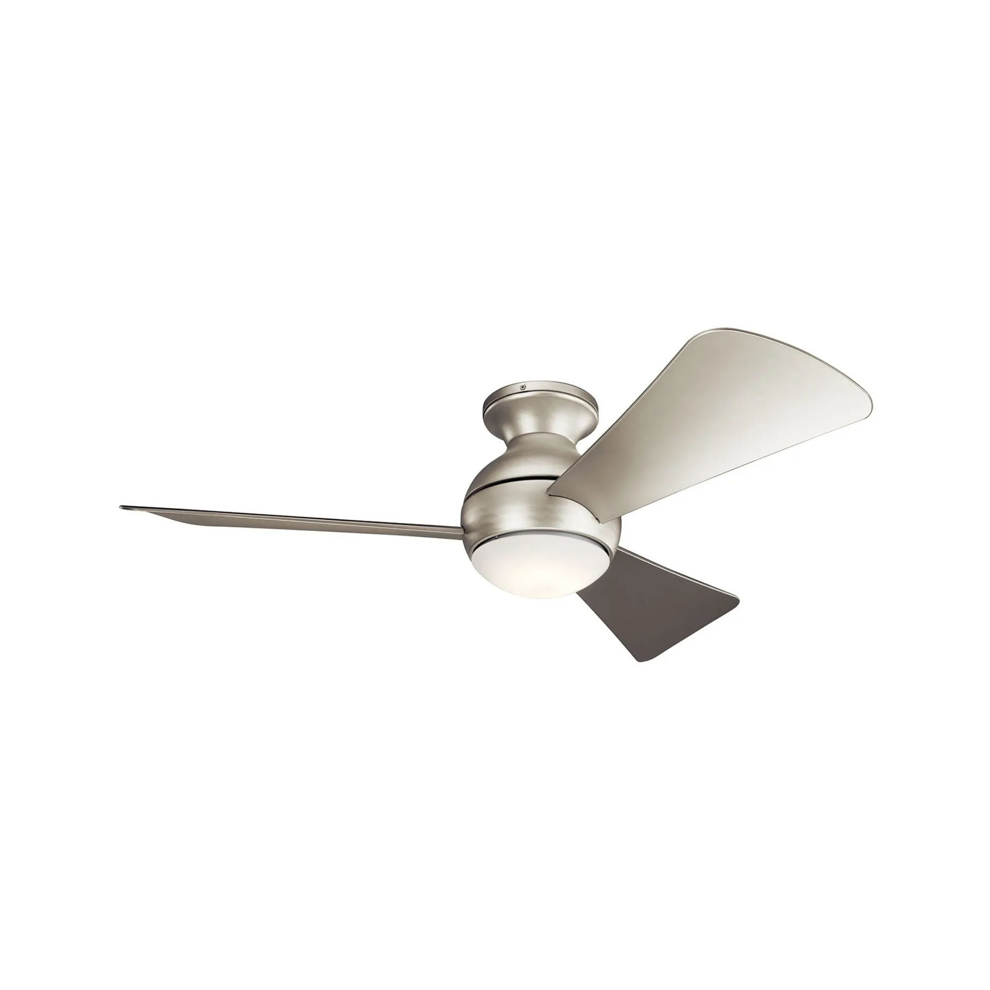Sola 44" Brushed Nickel Wet Rated LED Hugger Ceiling Fan with Wall Control