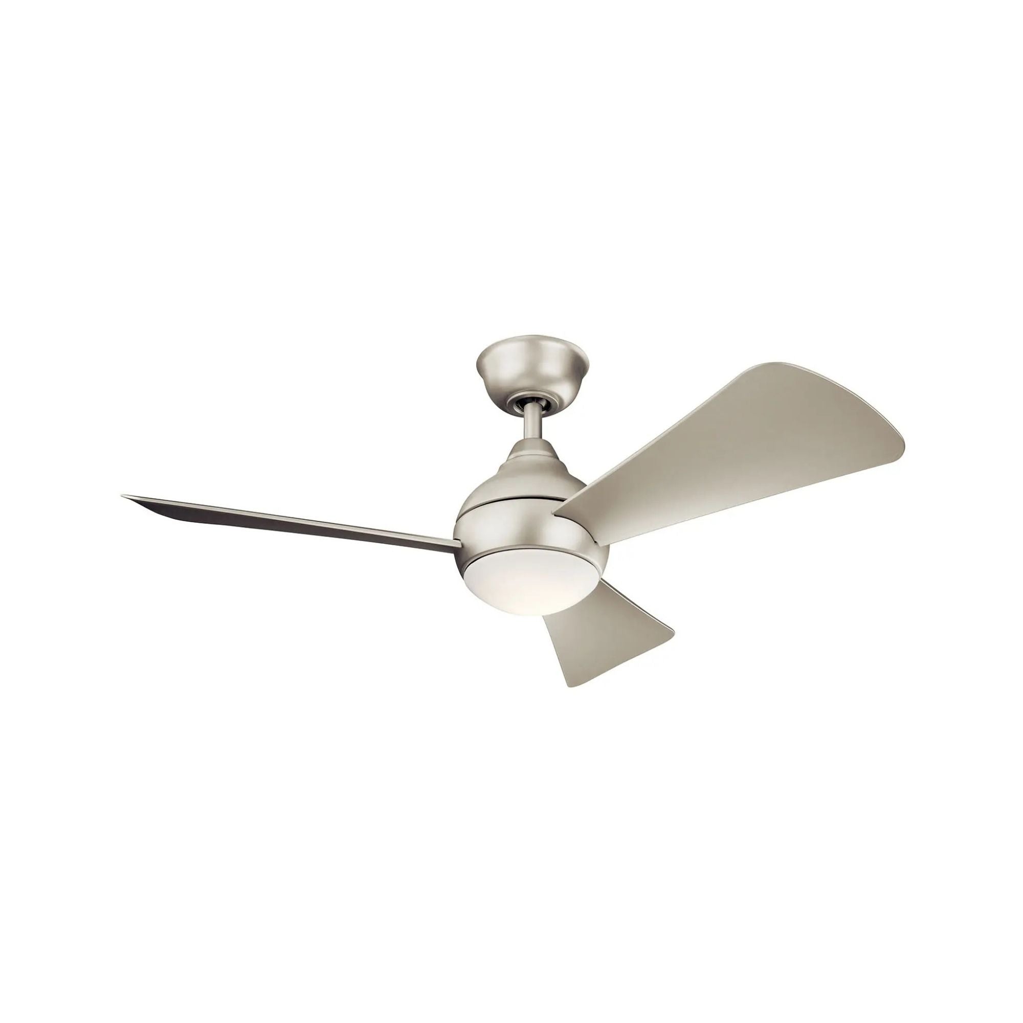 Sola 44" Brushed Nickel Wet Rated LED Hugger Ceiling Fan with Wall Control