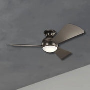 Sola 44" Olde Bronze Wet Rated LED Hugger Ceiling Fan with Wall Control