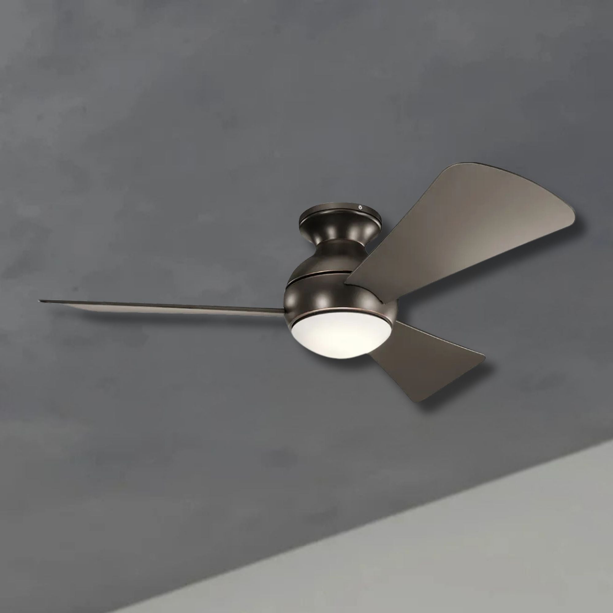 Sola 44" Olde Bronze Wet Rated LED Hugger Ceiling Fan with Wall Control