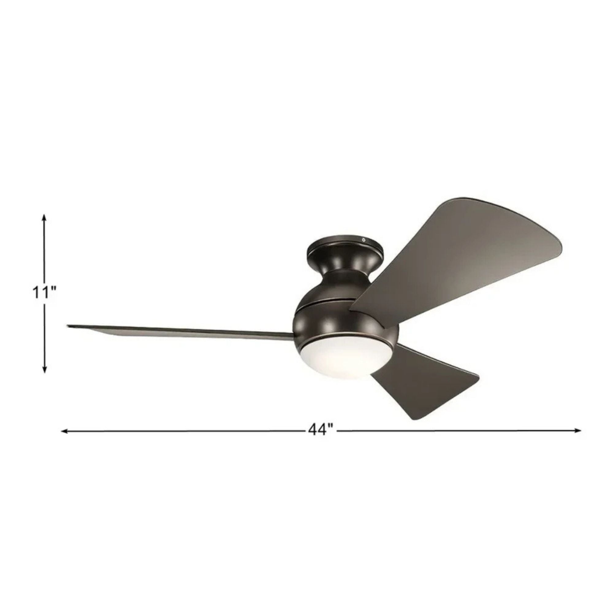 Sola 44" Olde Bronze Wet Rated LED Hugger Ceiling Fan with Wall Control