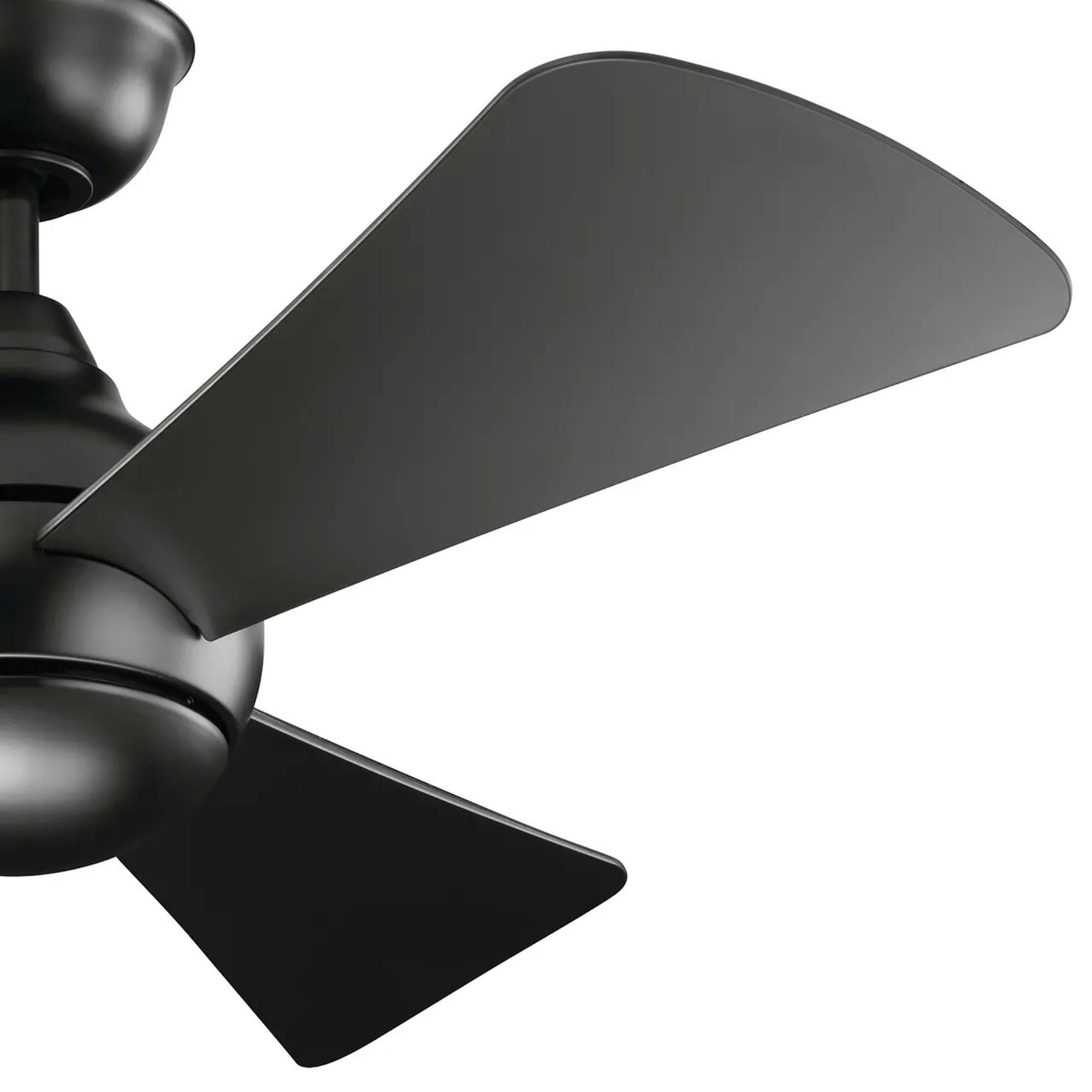 Sola 44" Satin Black Wet Rated LED Flush Mount Ceiling Fan with Wall Control