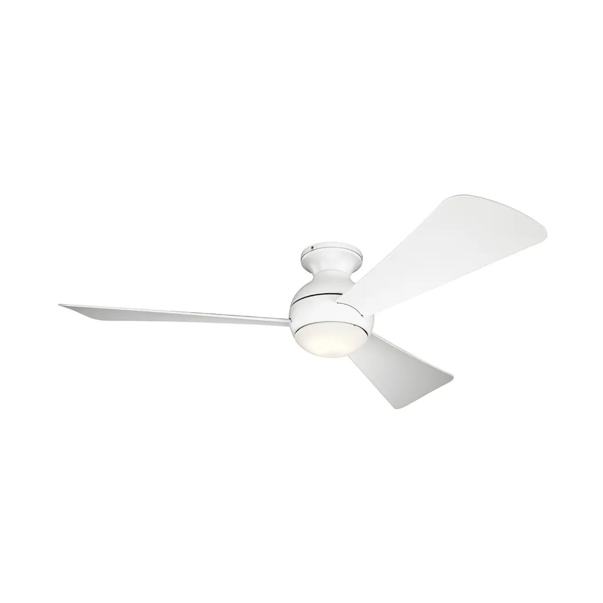 Sola 54" Matte White Wet Rated LED Hugger Ceiling Fan with Wall Control