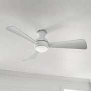 Sola 54" Matte White Wet Rated LED Hugger Ceiling Fan with Wall Control