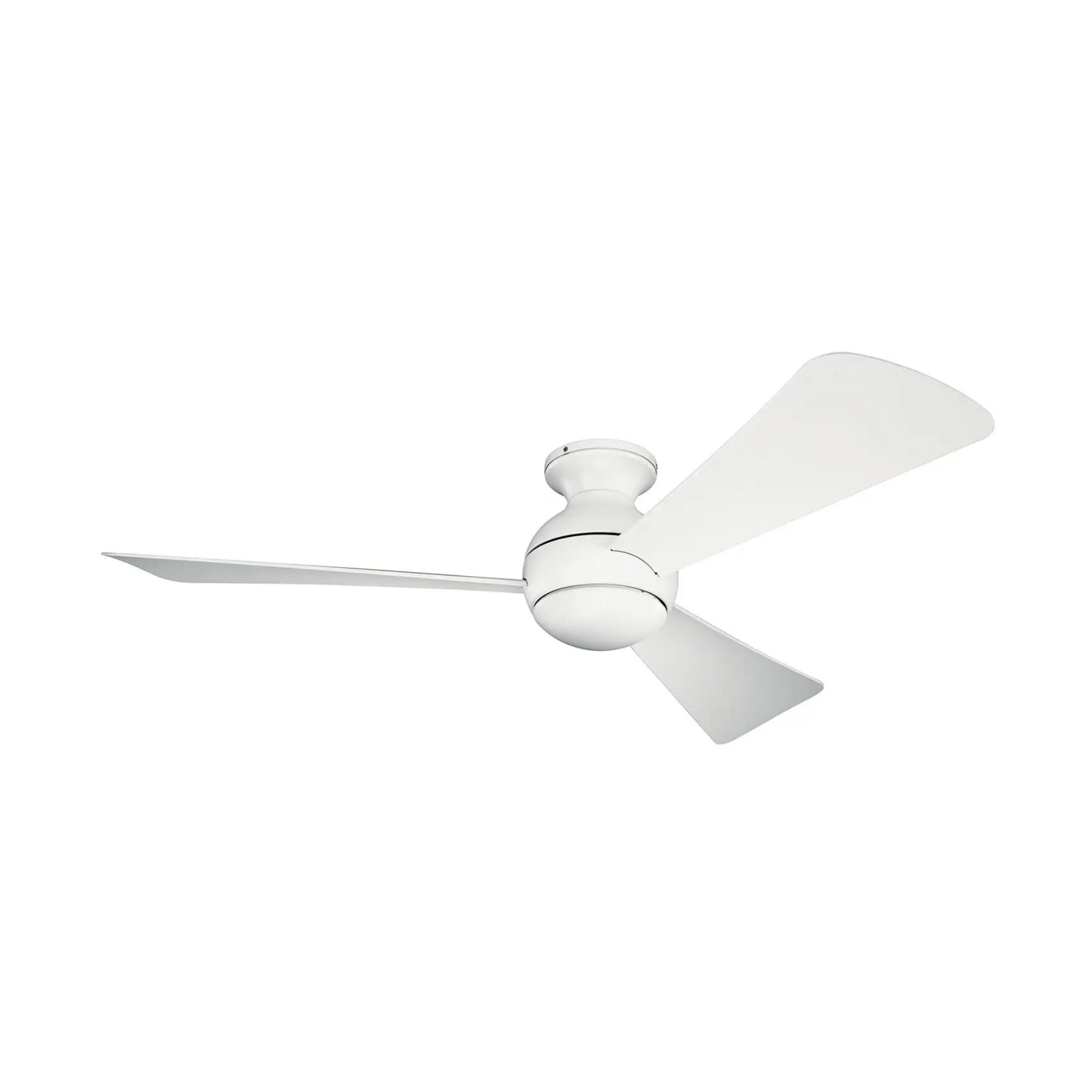 Sola 54" Matte White Wet Rated LED Hugger Ceiling Fan with Wall Control
