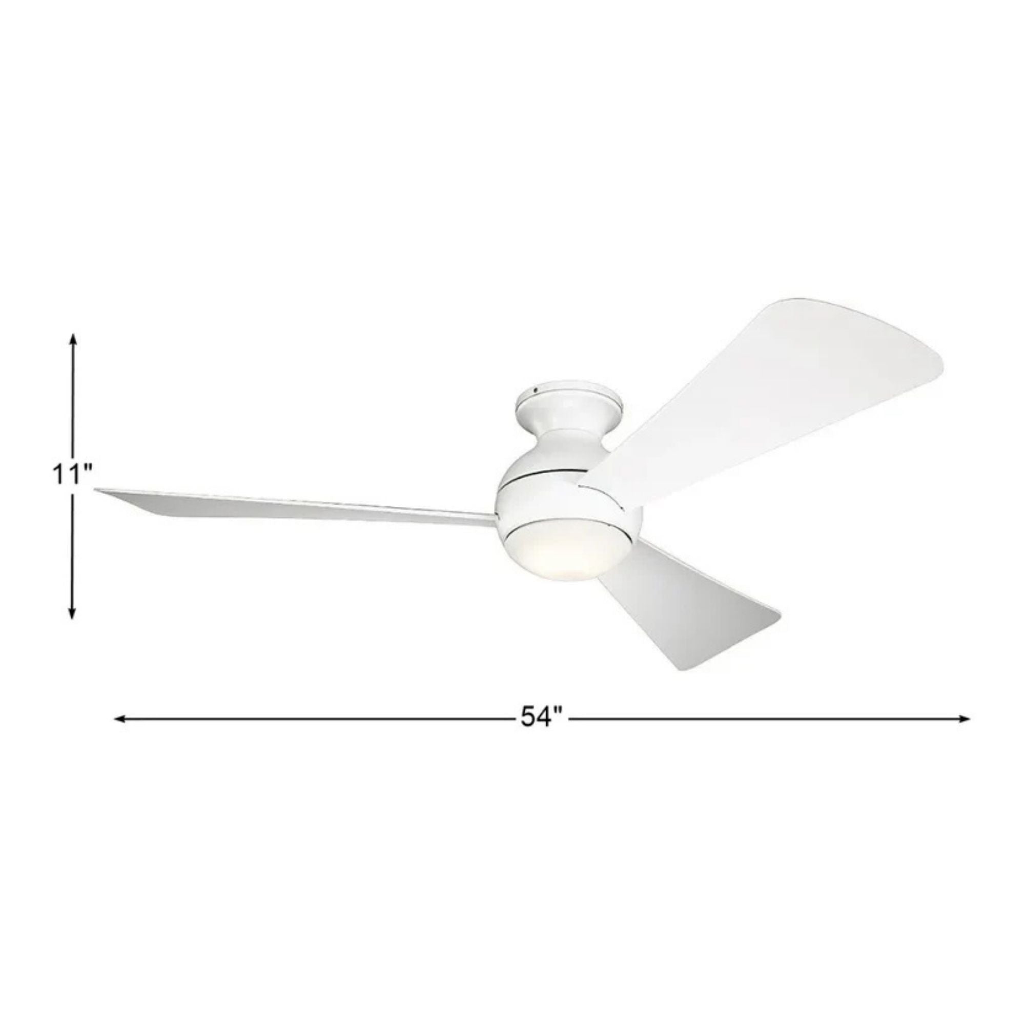 Sola 54" Matte White Wet Rated LED Hugger Ceiling Fan with Wall Control