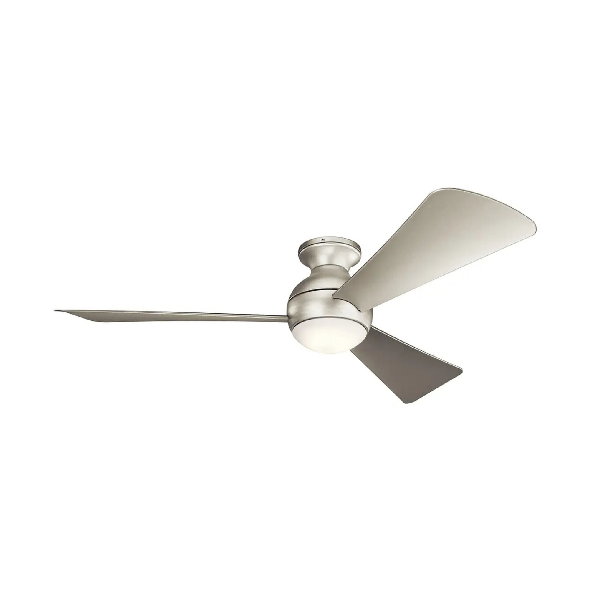 Sola 54" Brushed Nickel Wet Rated LED Hugger Ceiling Fan with Wall Control