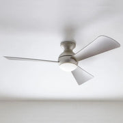 Sola 54" Brushed Nickel Wet Rated LED Hugger Ceiling Fan with Wall Control