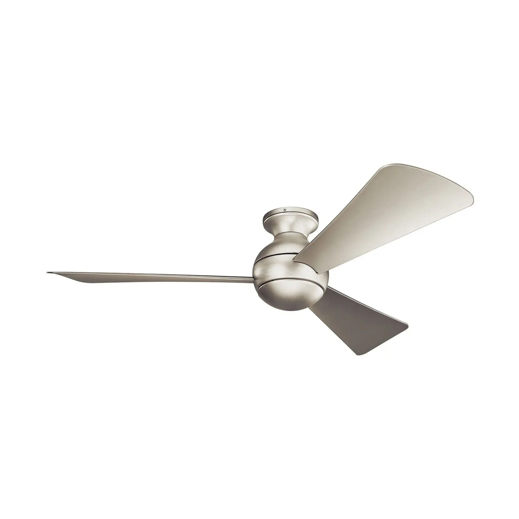 Sola 54" Brushed Nickel Wet Rated LED Hugger Ceiling Fan with Wall Control