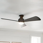 Sola 54" Olde Bronze Wet Rated LED Hugger Ceiling Fan with Wall Control