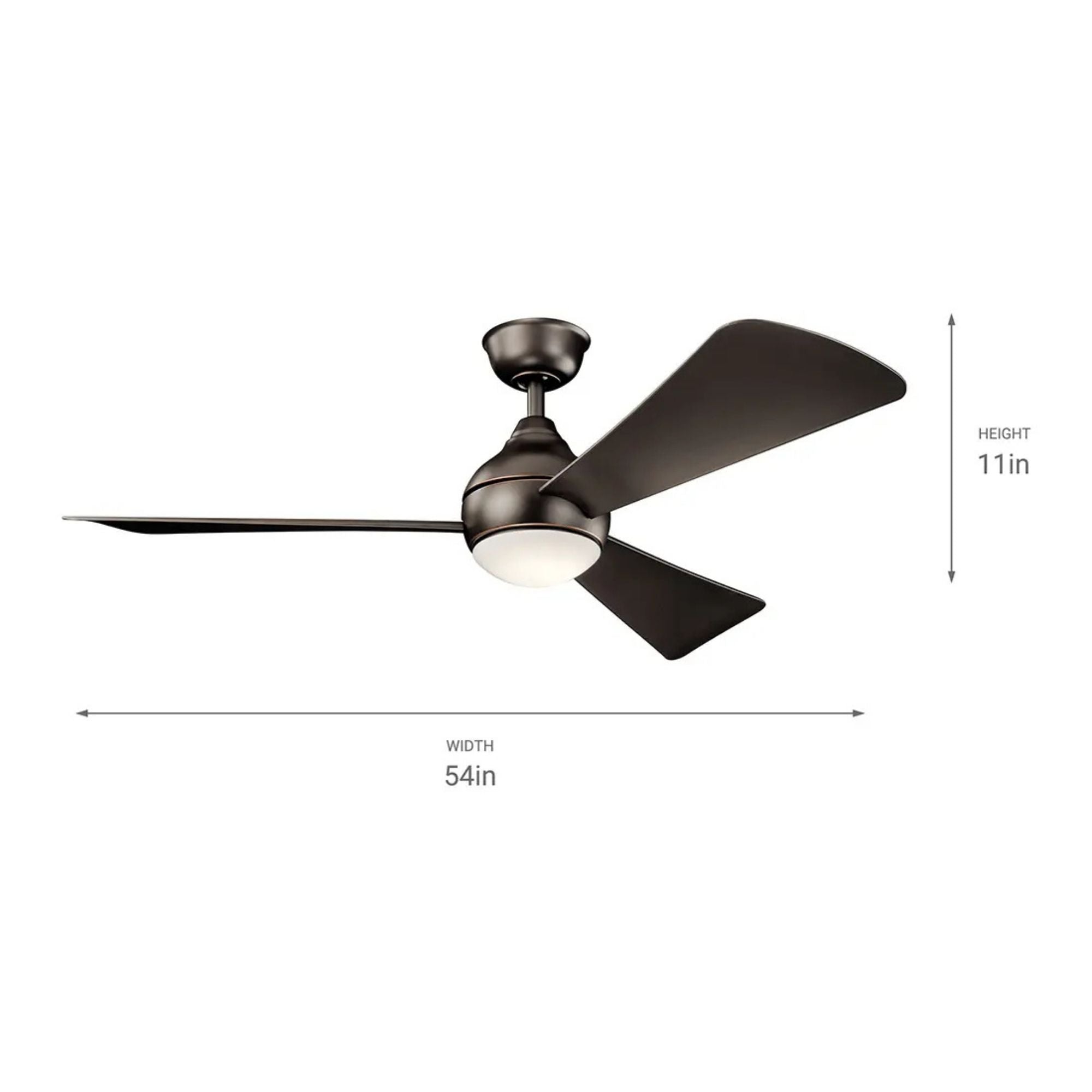 Sola 54" Olde Bronze Wet Rated LED Hugger Ceiling Fan with Wall Control
