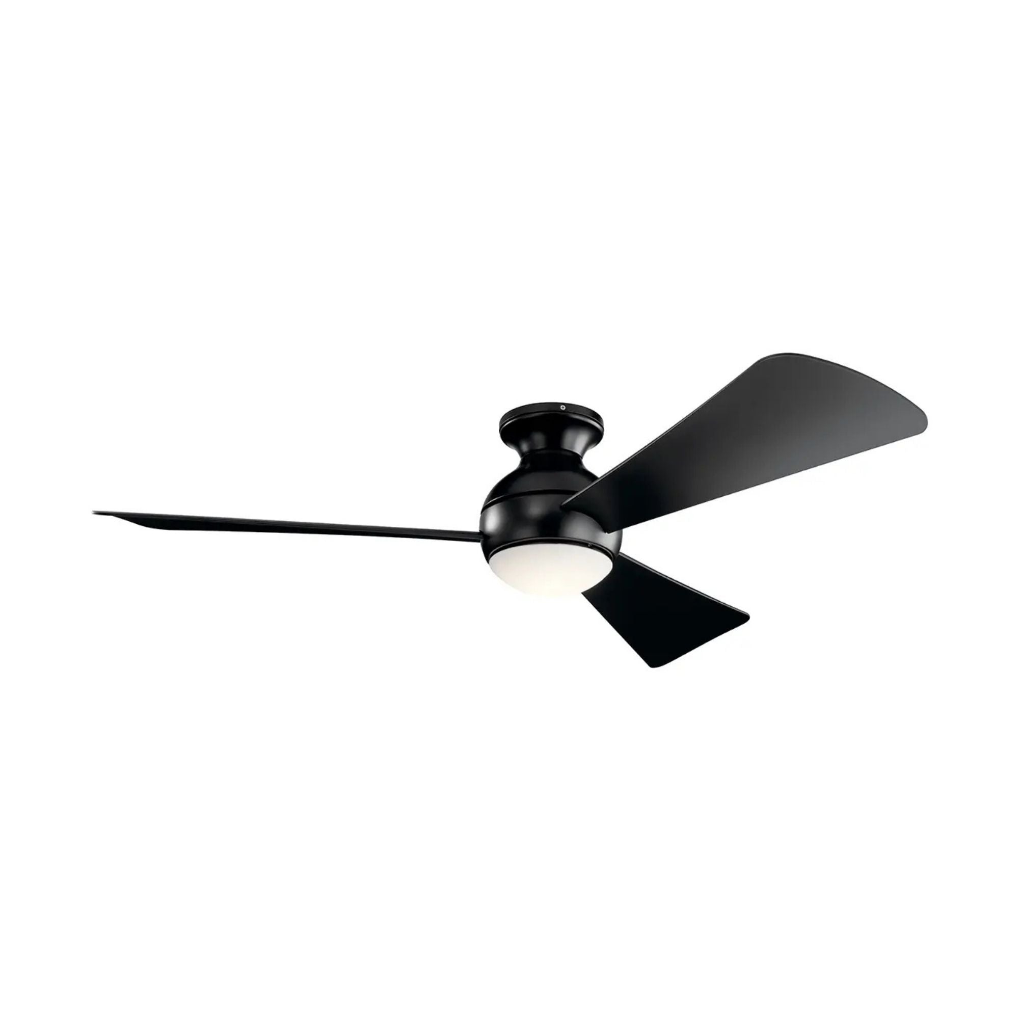 Sola 54" Satin Black Wet Rated LED Hugger Ceiling Fan with Wall Control