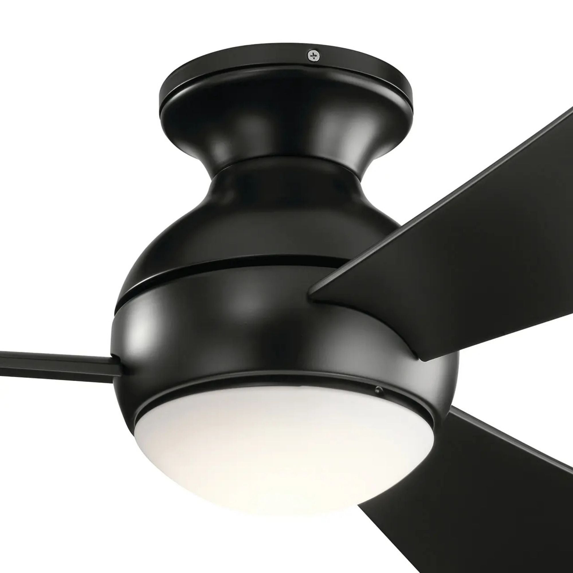 Sola 54" Satin Black Wet Rated LED Hugger Ceiling Fan with Wall Control