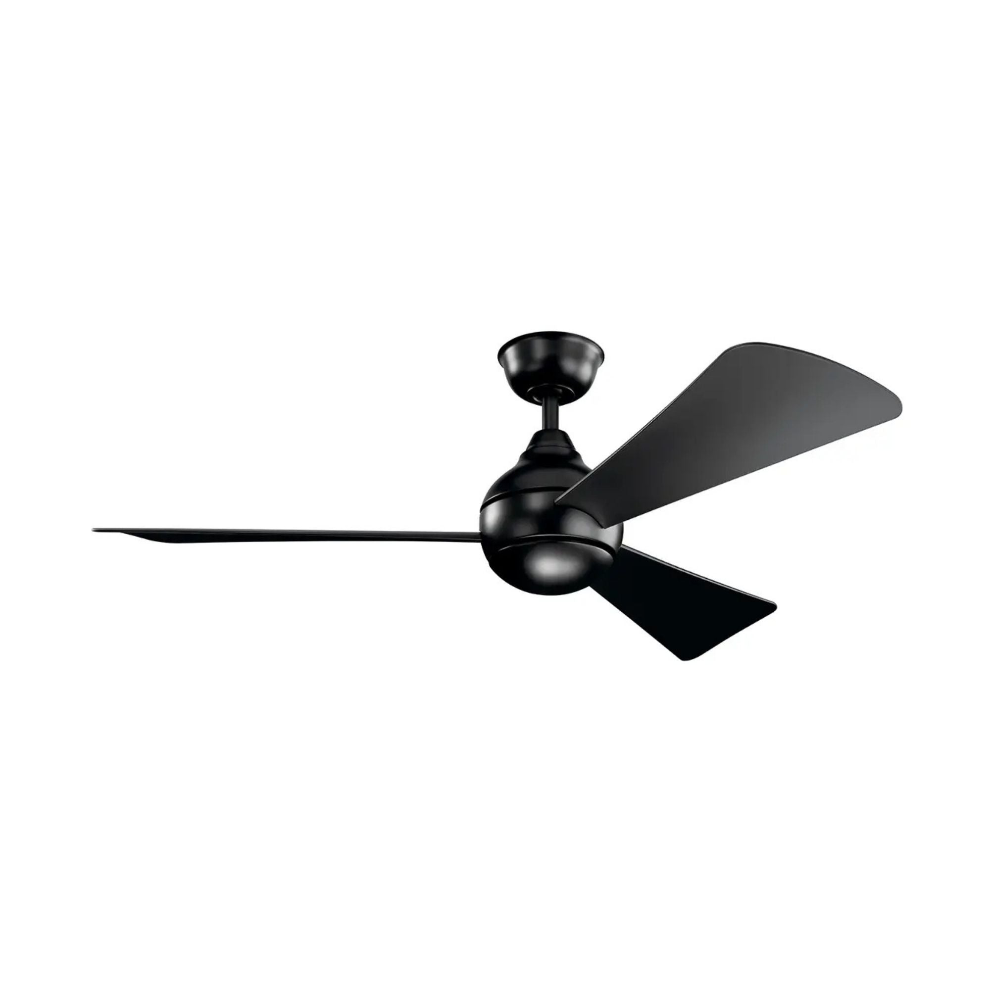 Sola 54" Satin Black Wet Rated LED Hugger Ceiling Fan with Wall Control