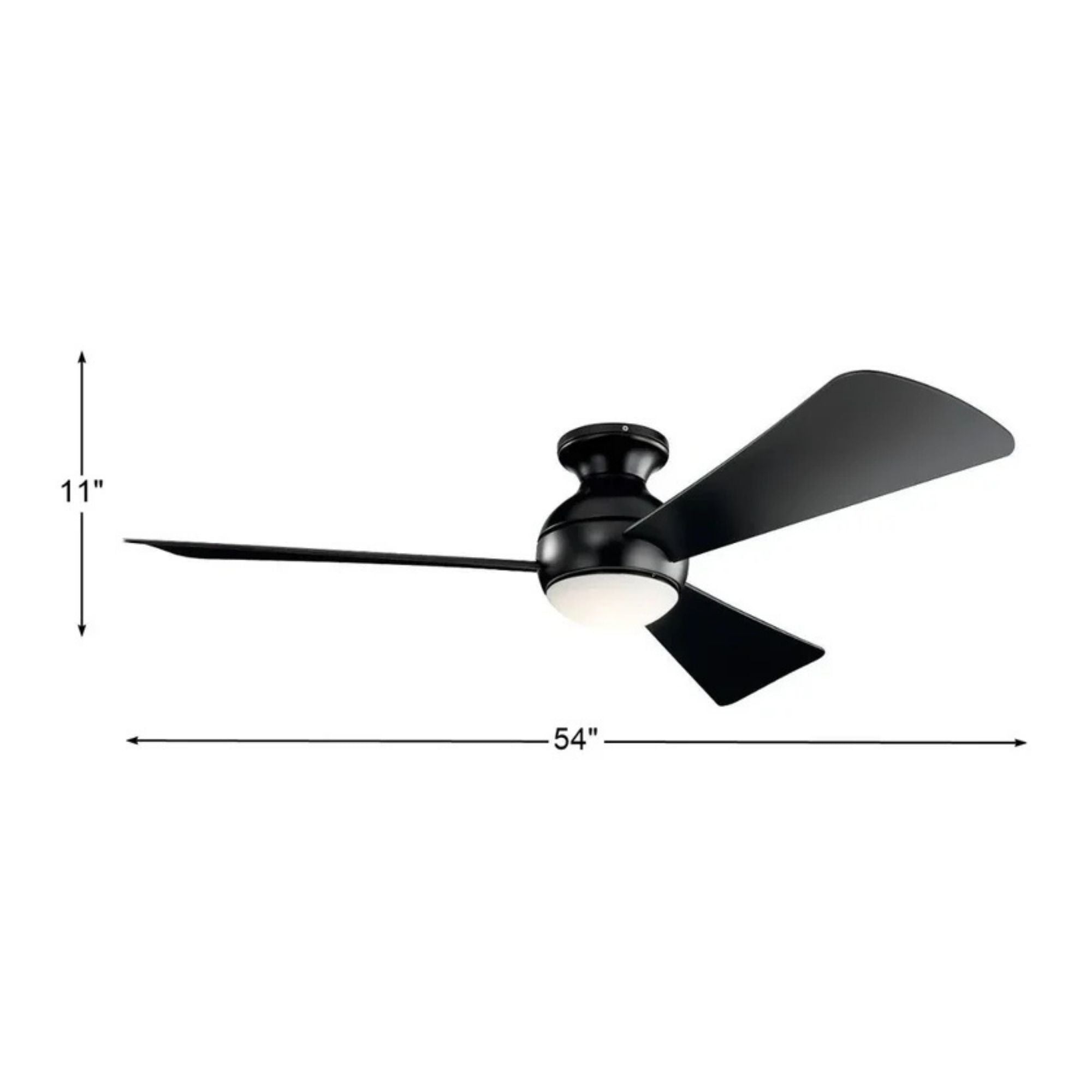 Sola 54" Satin Black Wet Rated LED Hugger Ceiling Fan with Wall Control