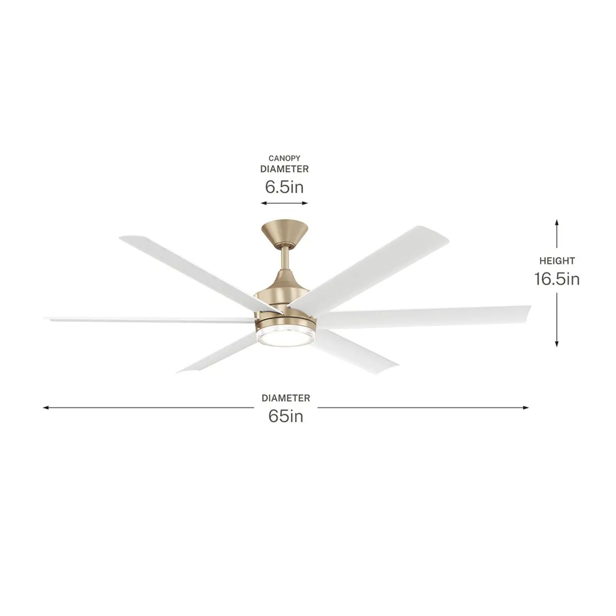 Kichler Solen 65'' Ceiling Fan with LED Light DC Motor Champagne Bronze