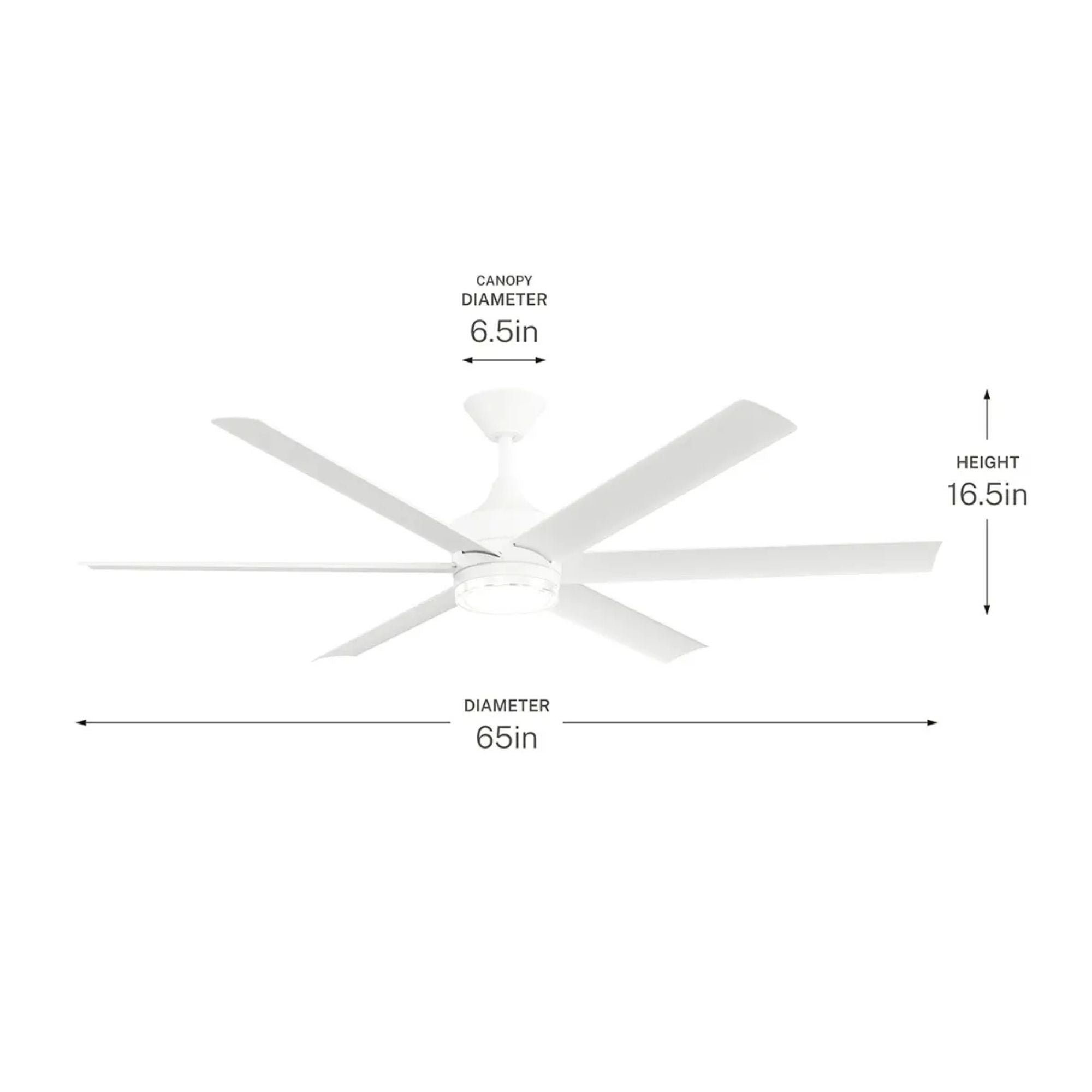 Kichler Solen 65'' Ceiling Fan with LED Light DC Motor Matte White