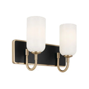 Kichler Solia 14.25" 2-Light Vanity, Champagne Bronze & Opal Glass