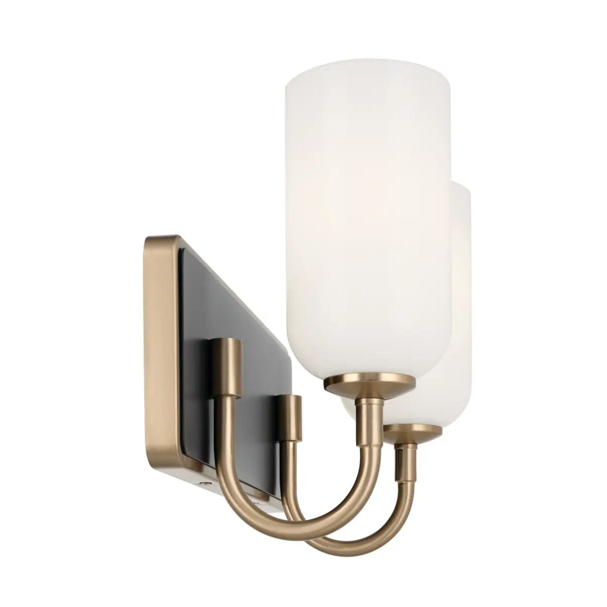 Kichler Solia 14.25" 2-Light Vanity, Champagne Bronze & Opal Glass
