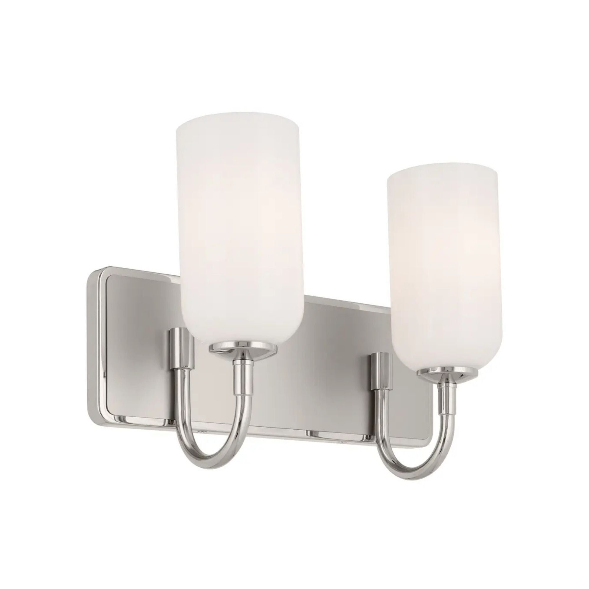 Kichler Solia 14.25 in. 2-Light Vanity, Polished Nickel with Opal Glass