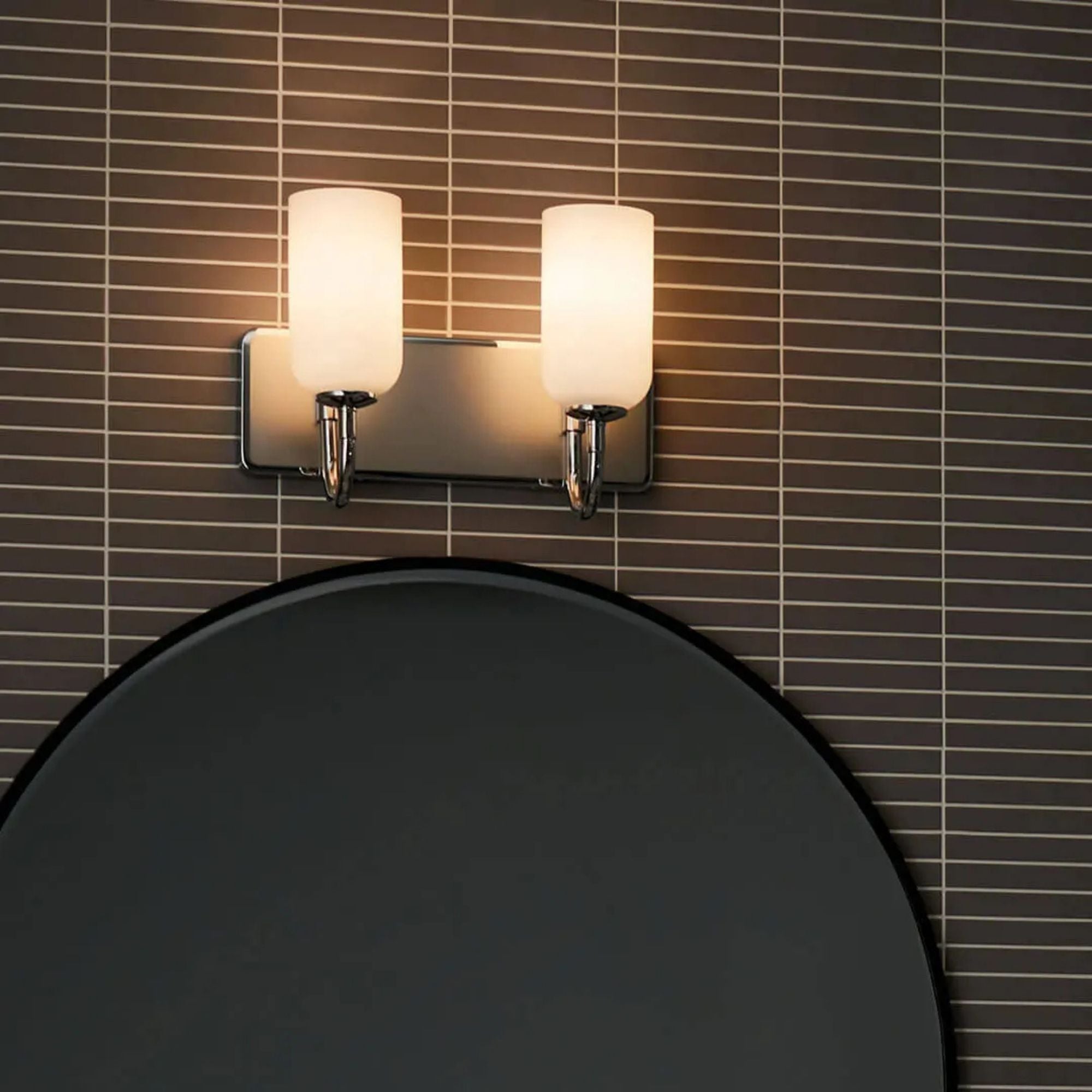 Kichler Solia 14.25 in. 2-Light Vanity, Polished Nickel with Opal Glass