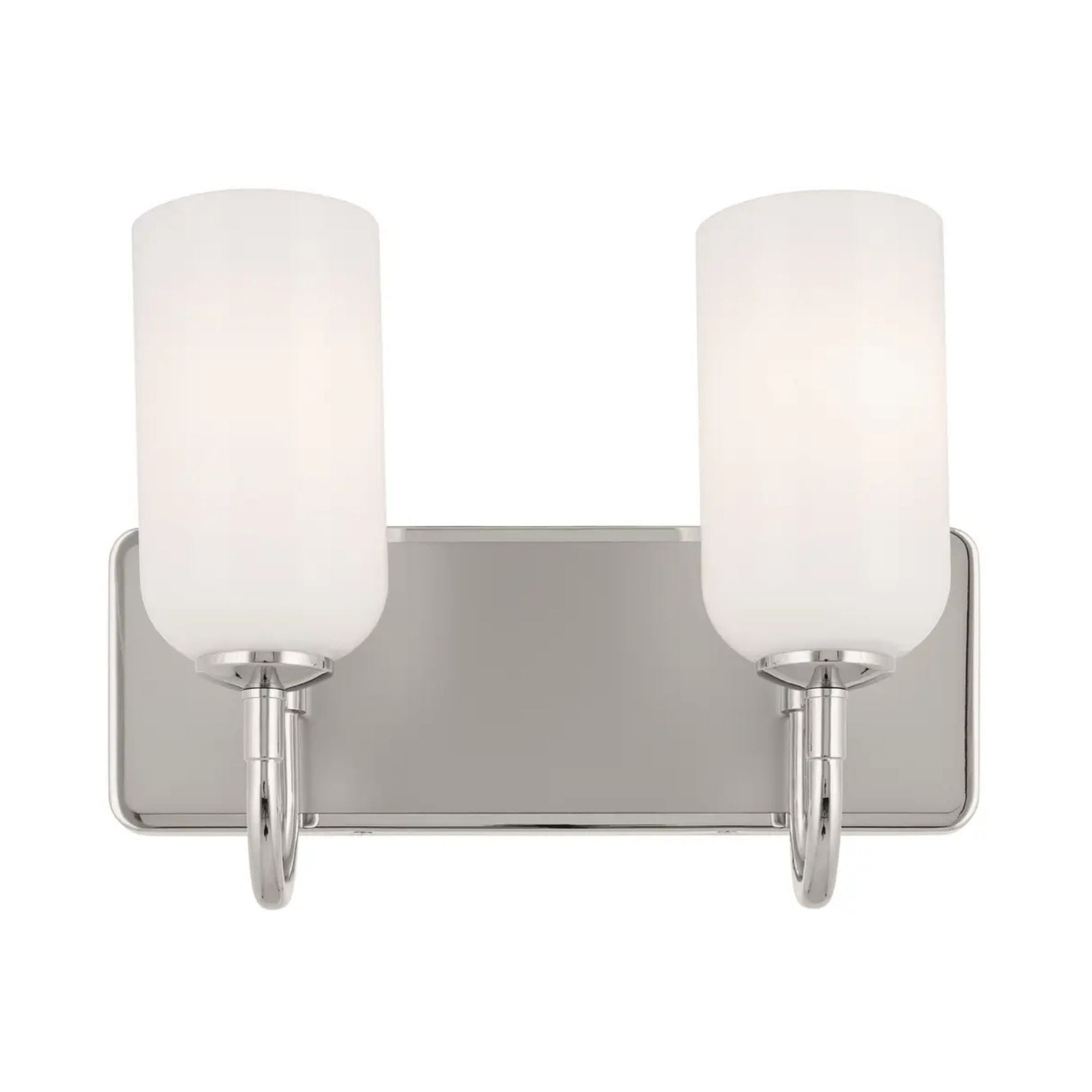Kichler Solia 14.25 in. 2-Light Vanity, Polished Nickel with Opal Glass