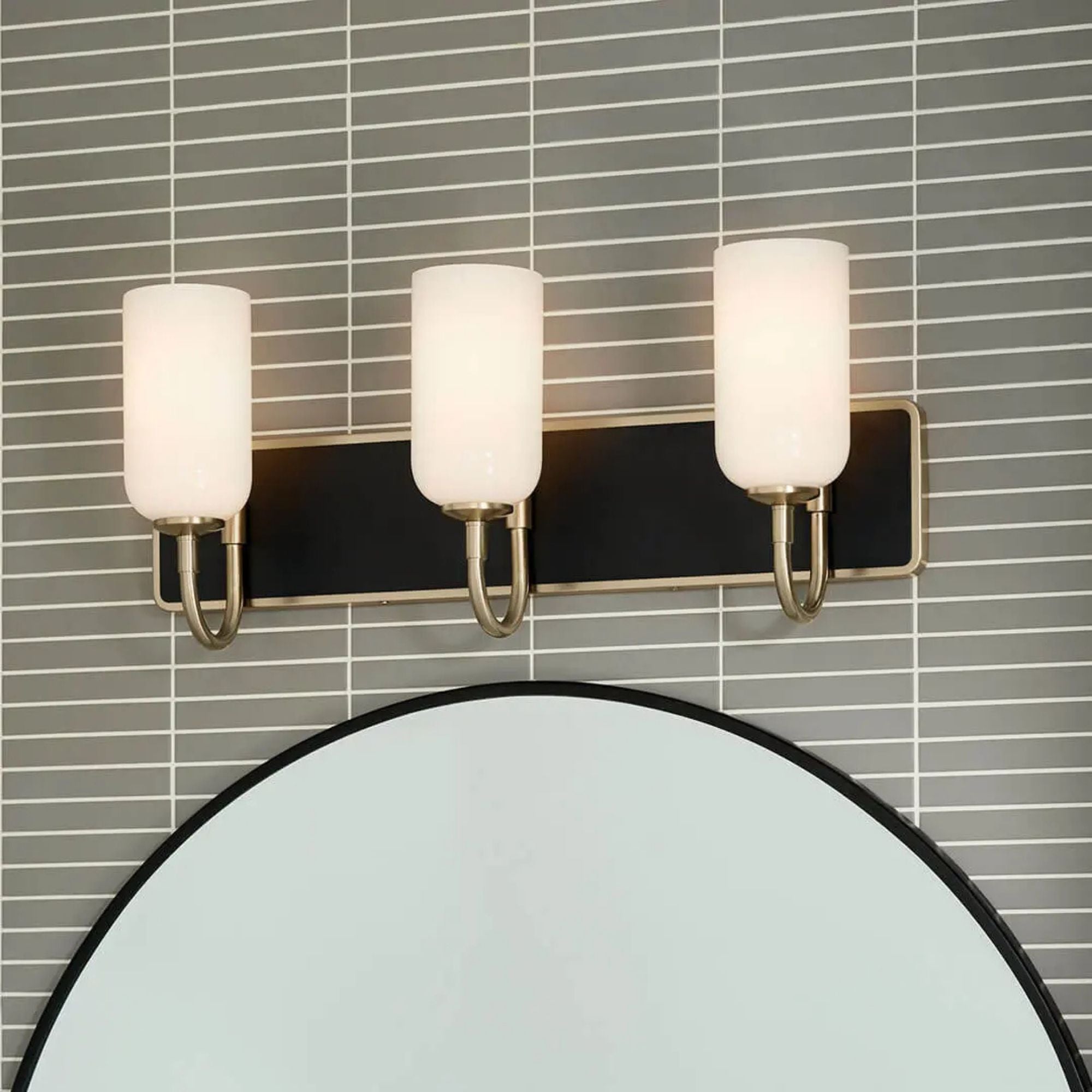 Kichler Solia 24 in. 3-Light Vanity, Champagne Bronze with Opal Glass