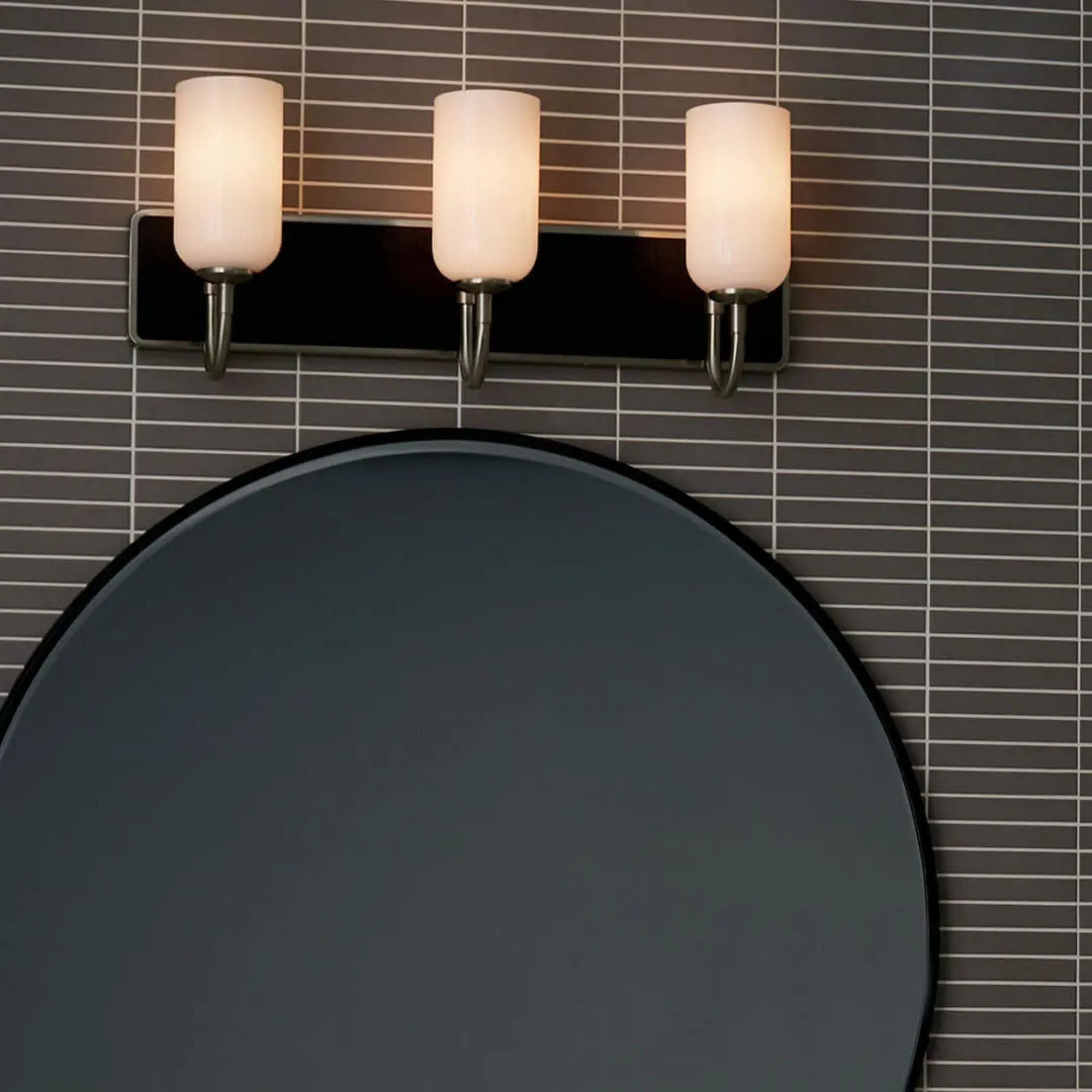 Kichler Solia 24 in. 3-Light Vanity, Brushed Nickel with Opal Glass