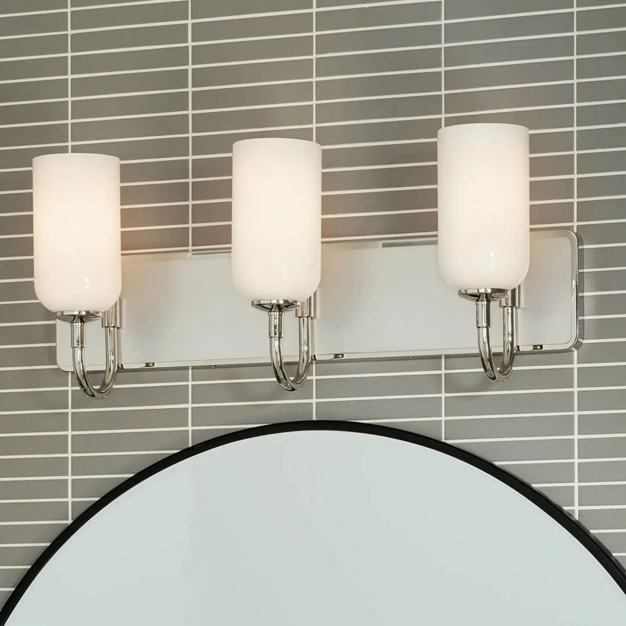 Kichler Solia 24 in. 3-Light Vanity, Polished Nickel with Opal Glass
