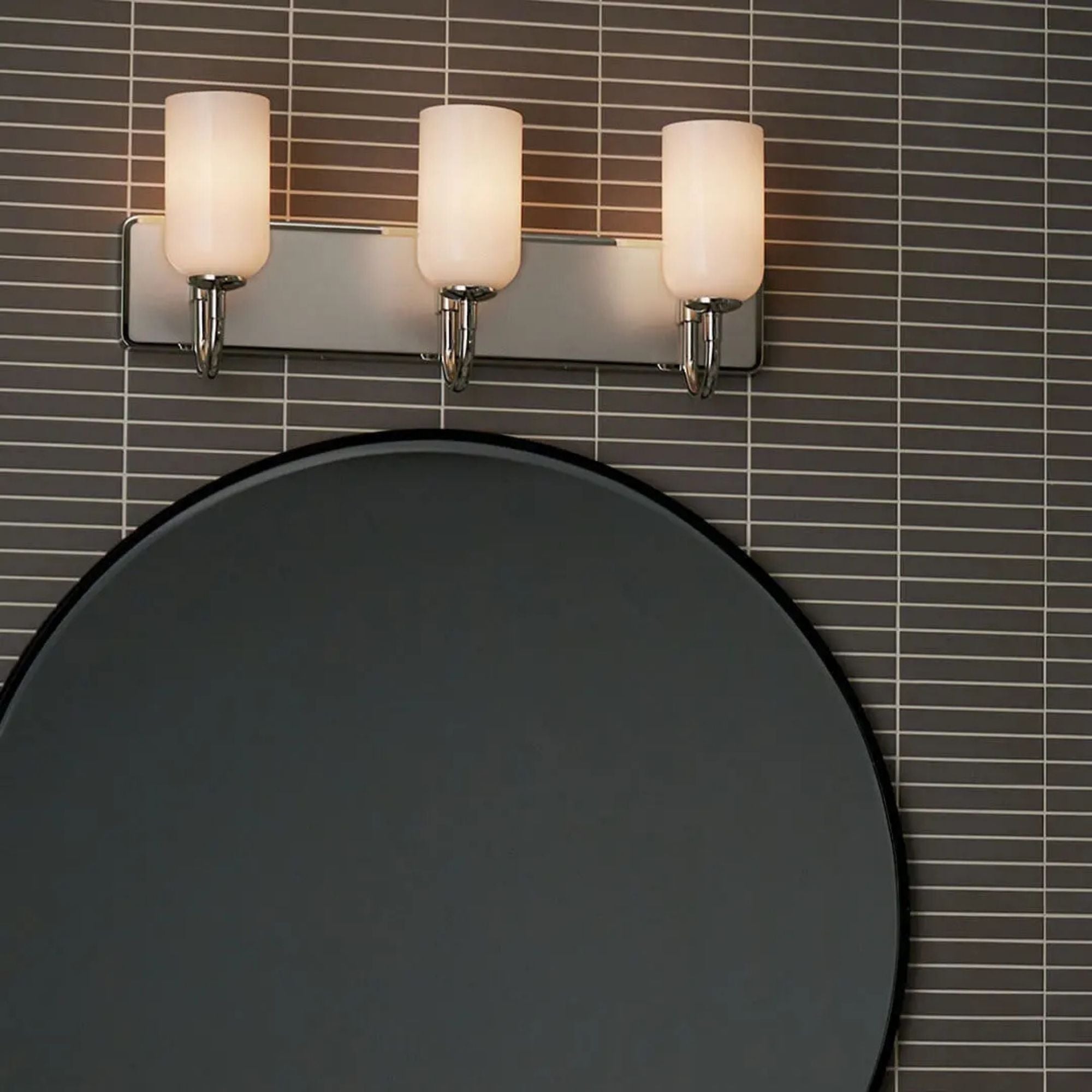 Kichler Solia 24 in. 3-Light Vanity, Polished Nickel with Opal Glass
