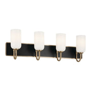Kichler Solia 32 in. 4-Light Vanity, Champagne Bronze & Black with Opal Glass