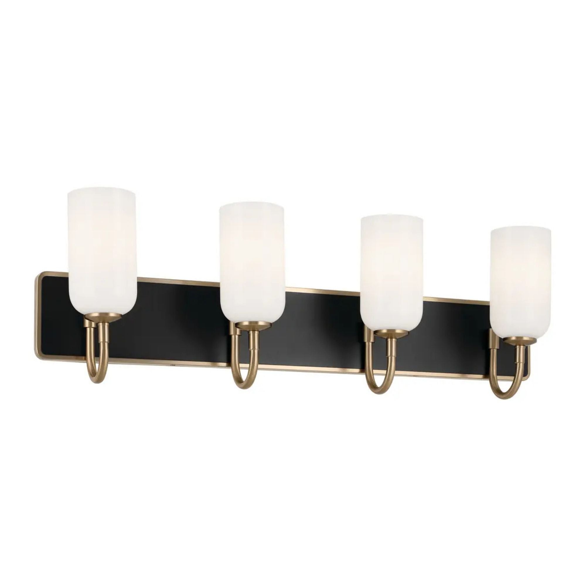 Kichler Solia 32 in. 4-Light Vanity, Champagne Bronze & Black with Opal Glass