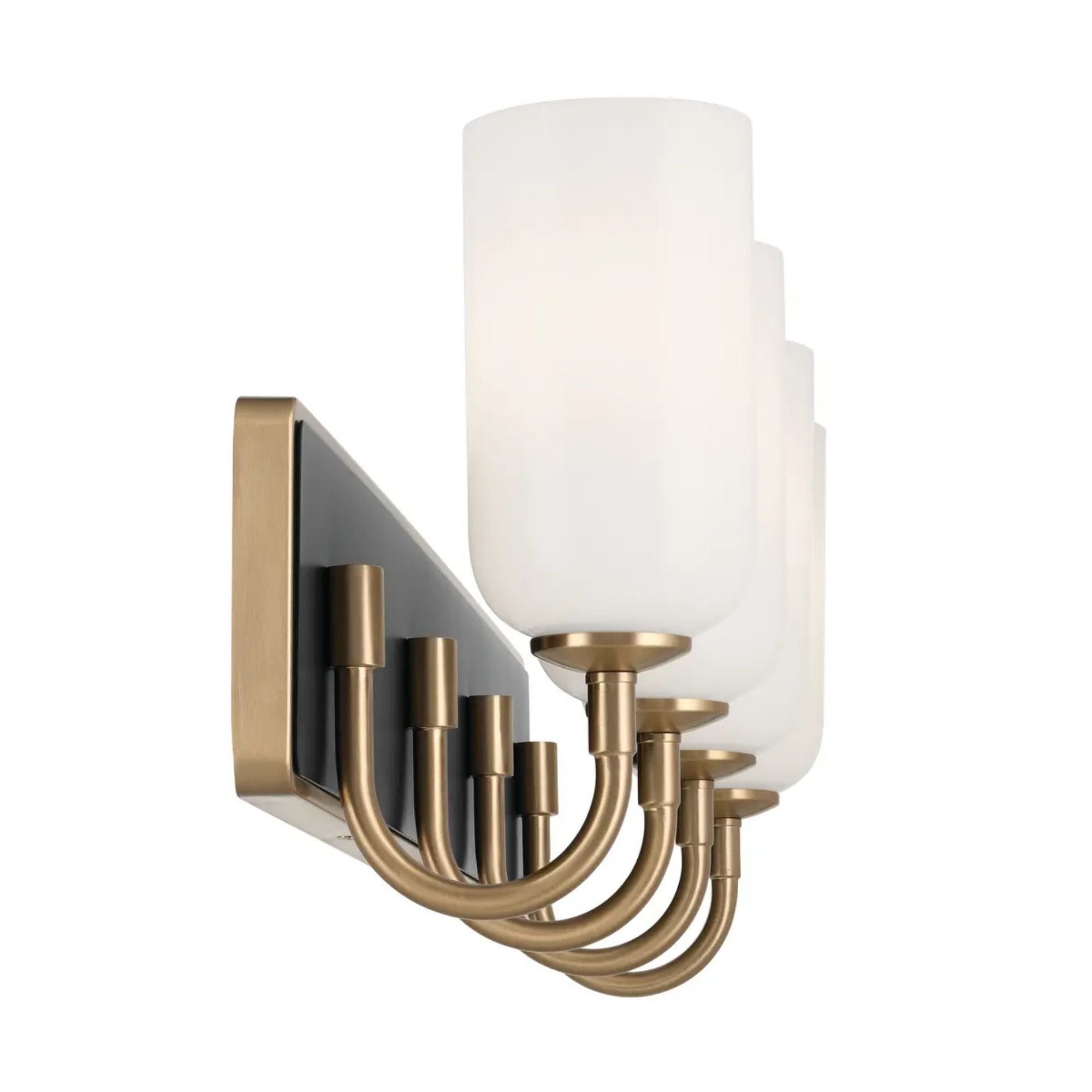 Kichler Solia 32 in. 4-Light Vanity, Champagne Bronze & Black with Opal Glass
