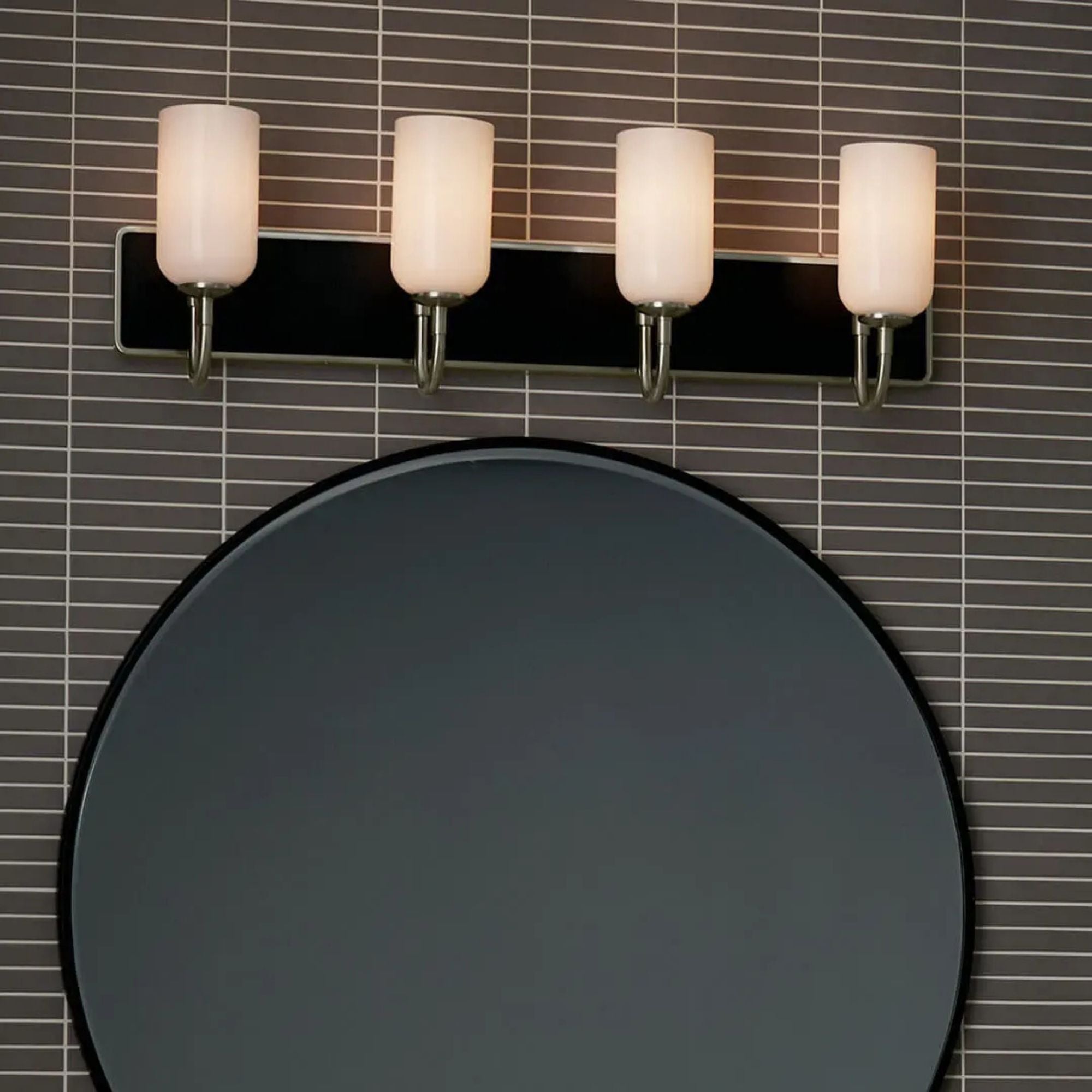 Kichler Solia 32 in. 4-Light Vanity, Brushed Nickel with Opal Glass