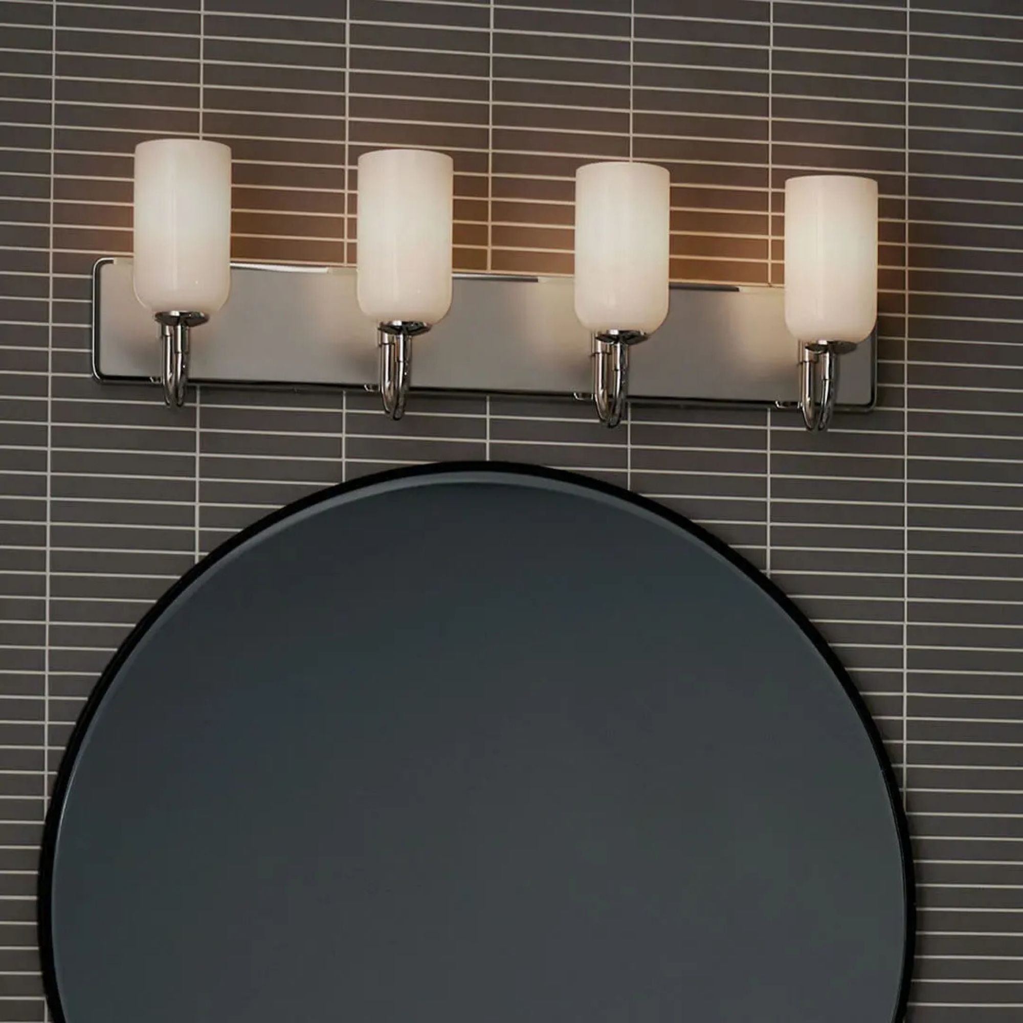 Kichler Solia 32 in. 4-Light Vanity, Polished Nickel with Opal Glass