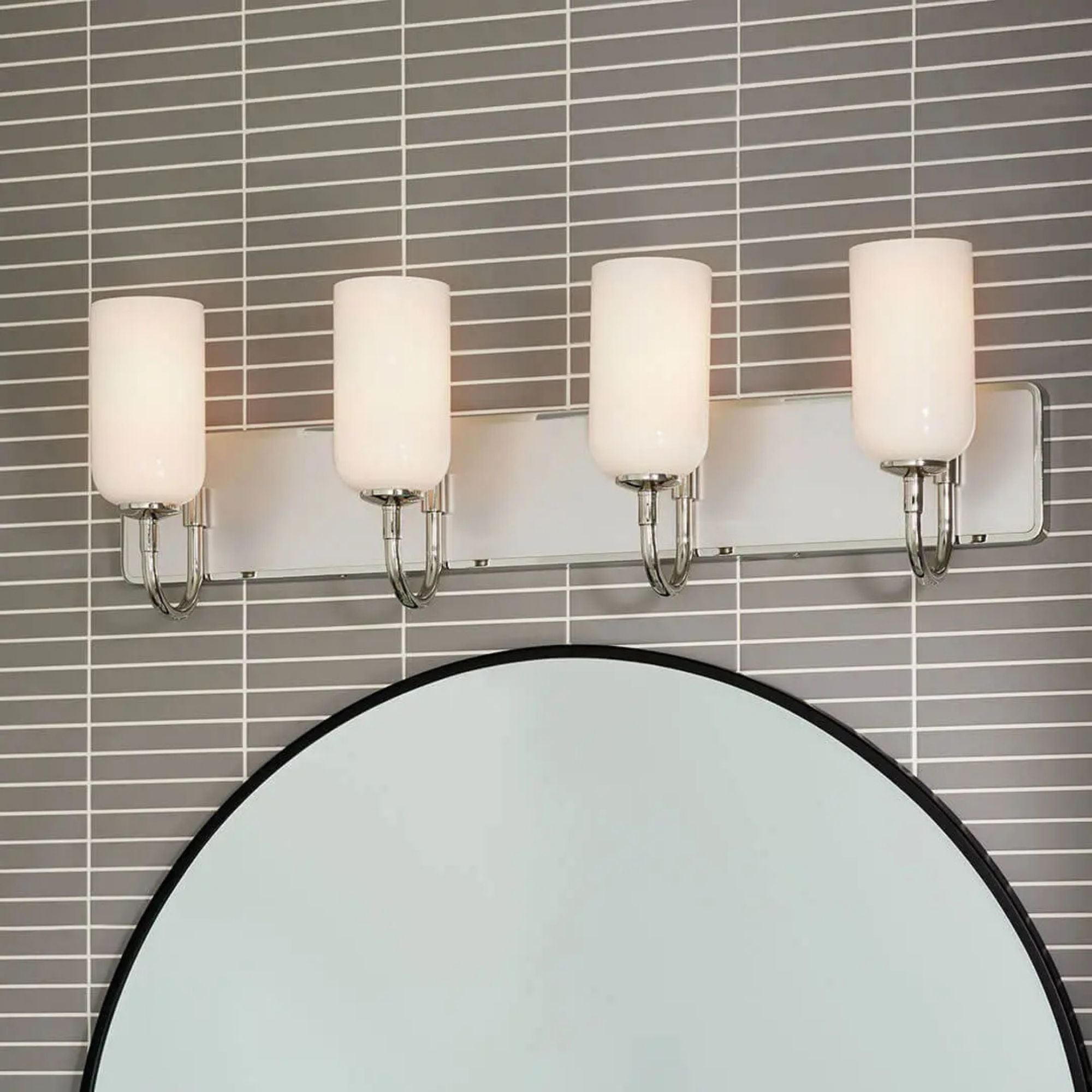 Kichler Solia 32 in. 4-Light Vanity, Polished Nickel with Opal Glass