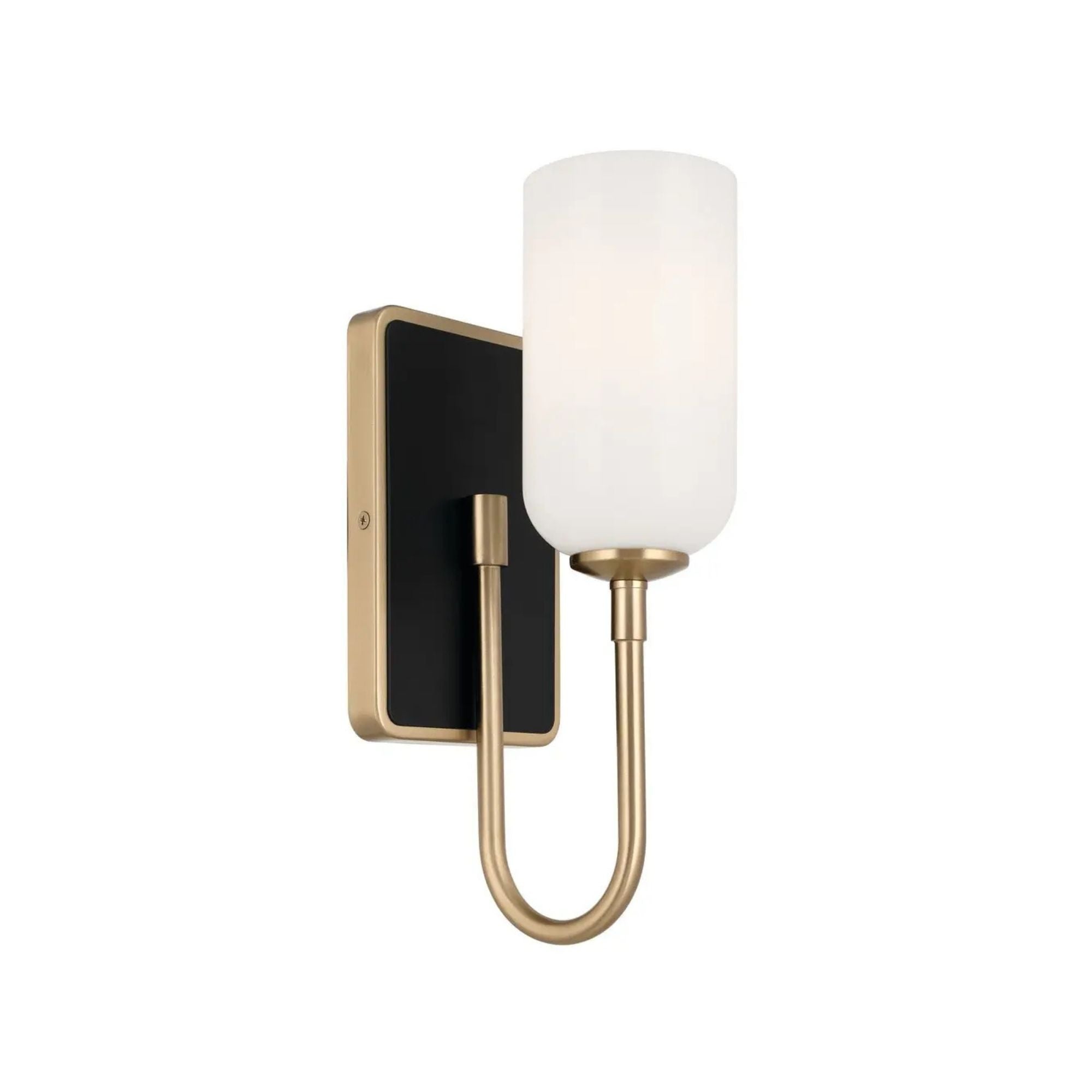 Kichler Solia 13.5 in. Wall Sconce, Champagne Bronze & Black with Opal Glass