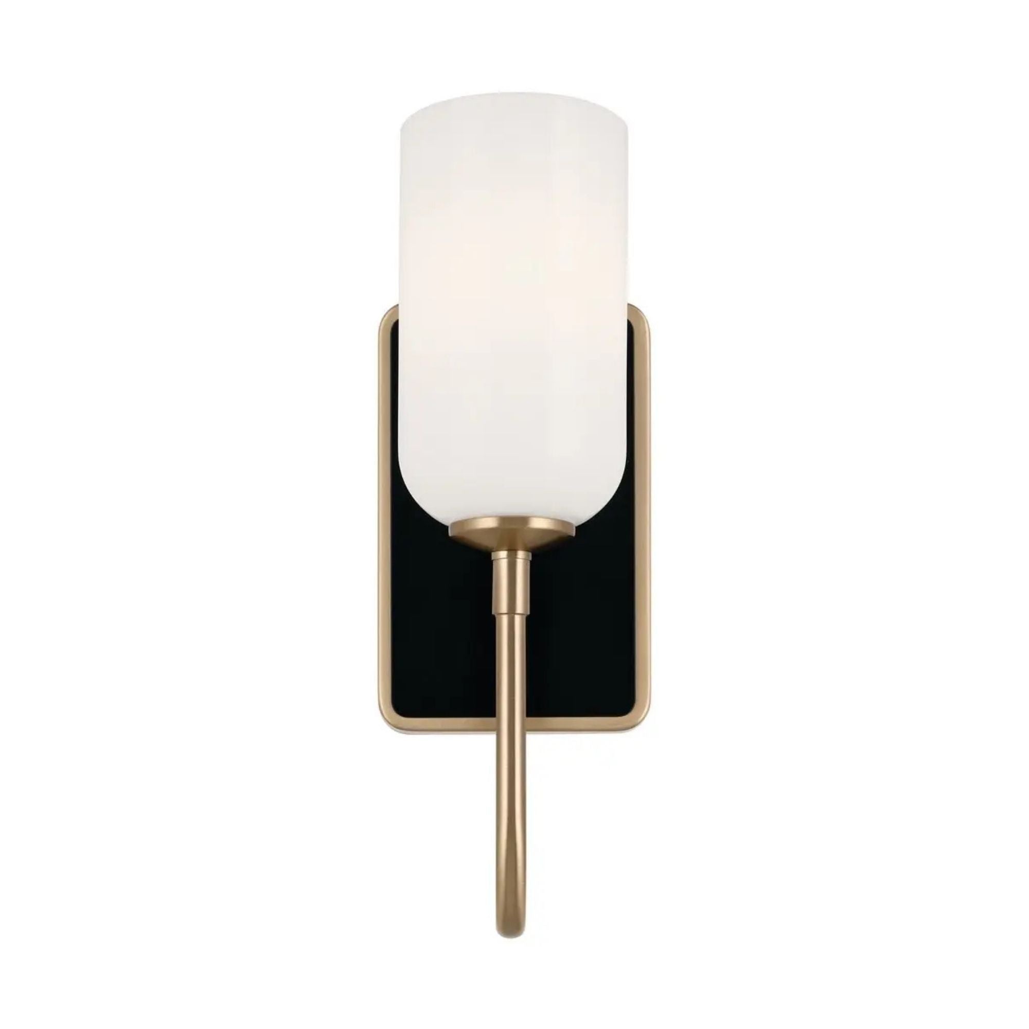 Kichler Solia 13.5 in. Wall Sconce, Champagne Bronze & Black with Opal Glass