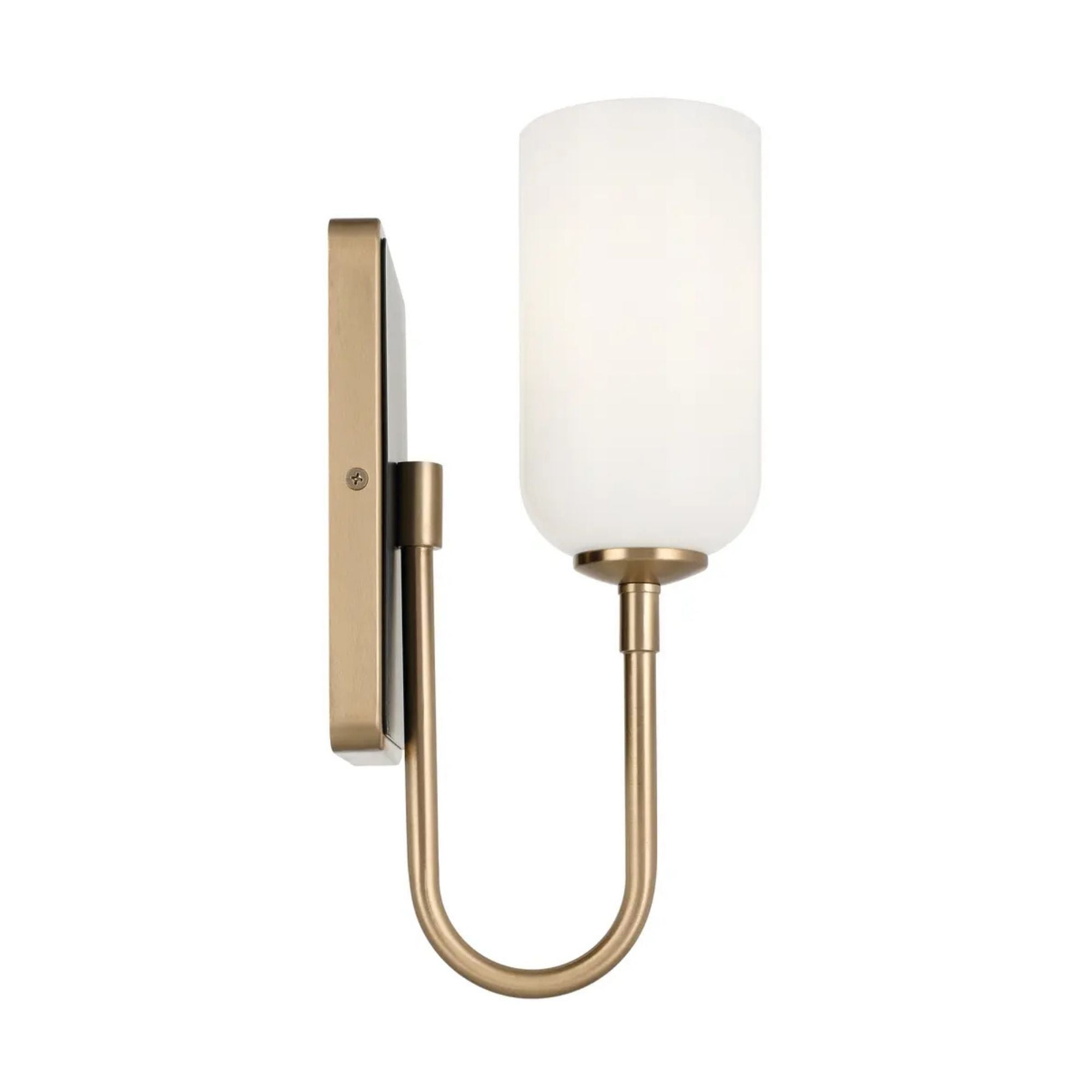 Kichler Solia 13.5 in. Wall Sconce, Champagne Bronze & Black with Opal Glass
