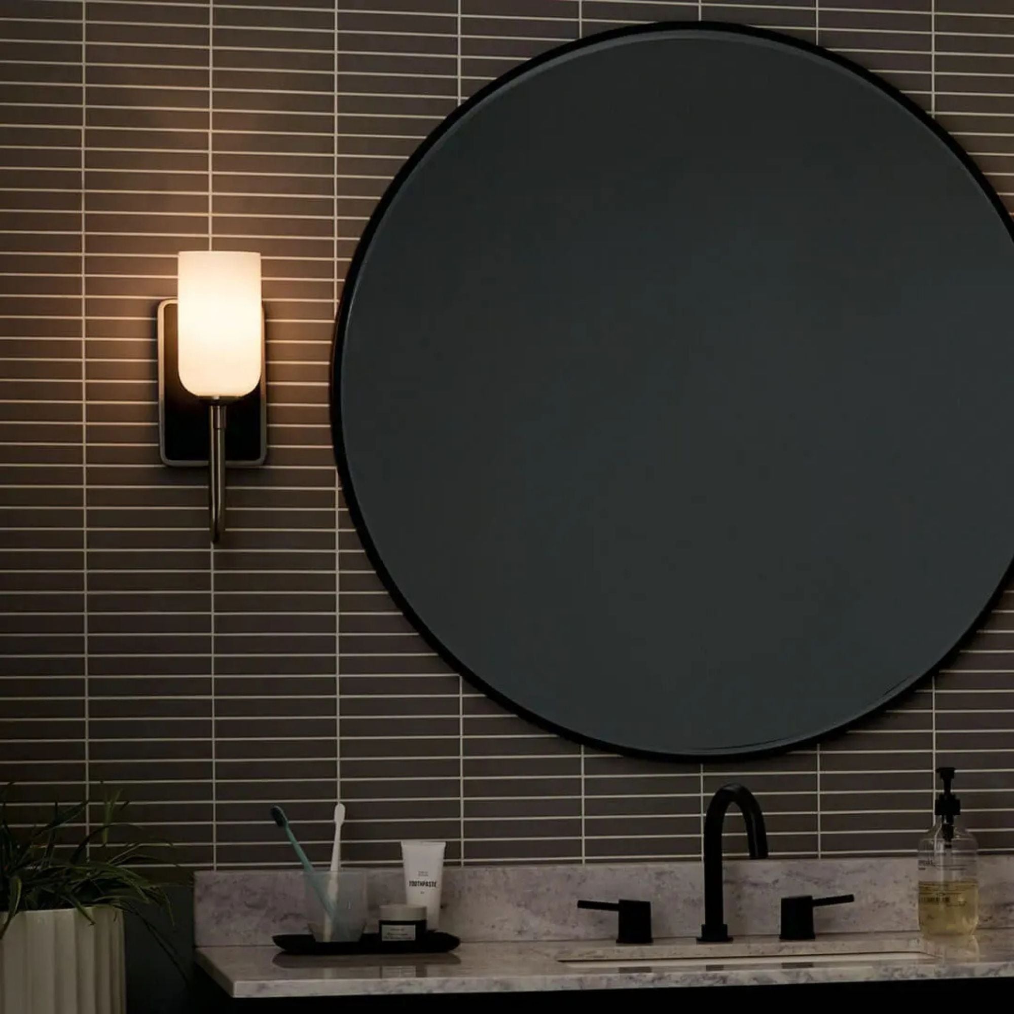 Kichler Solia 13.5 in. Wall Sconce, Brushed Nickel with Opal Glass
