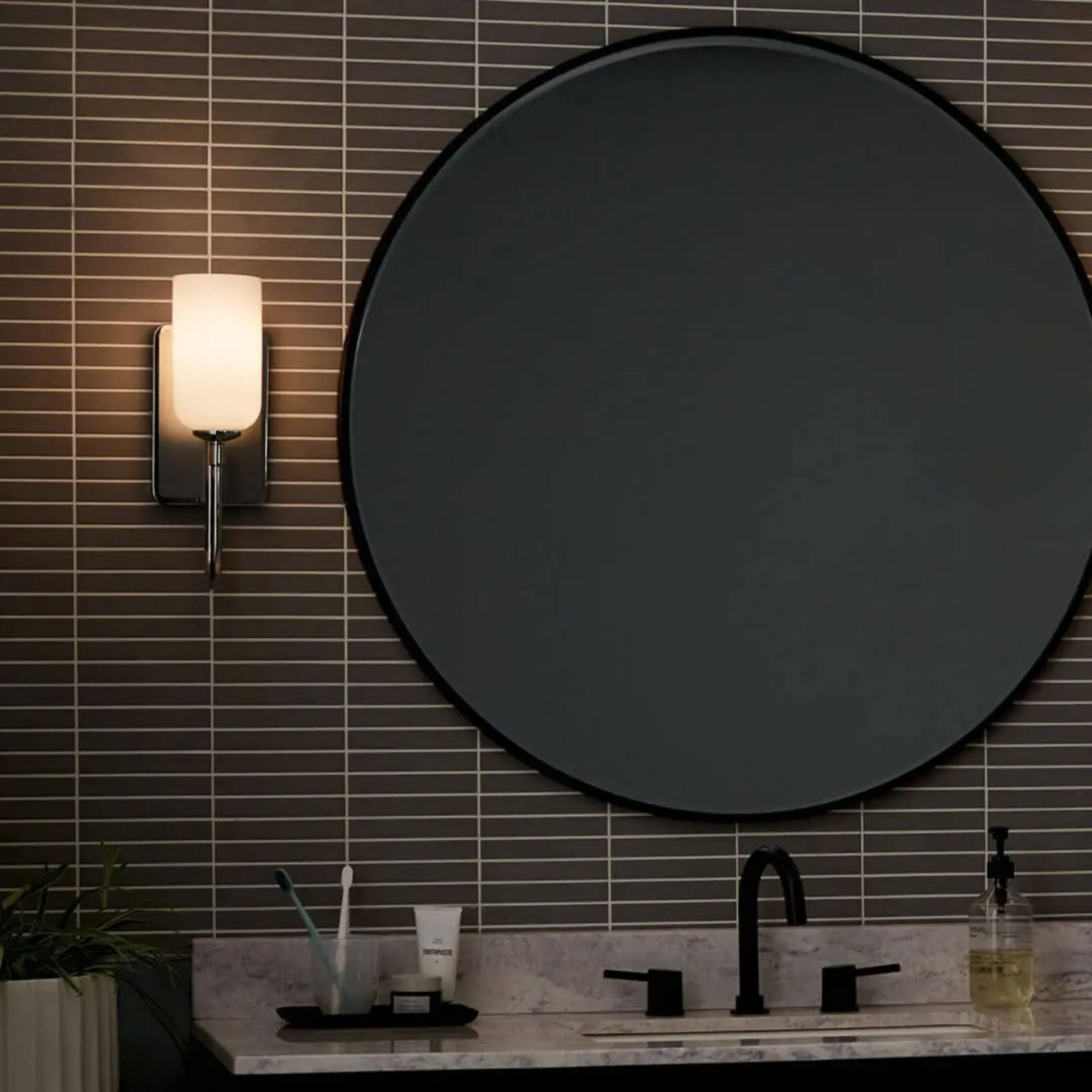 Kichler Solia 13.5 in. Wall Sconce, Polished Nickel with Opal Glass