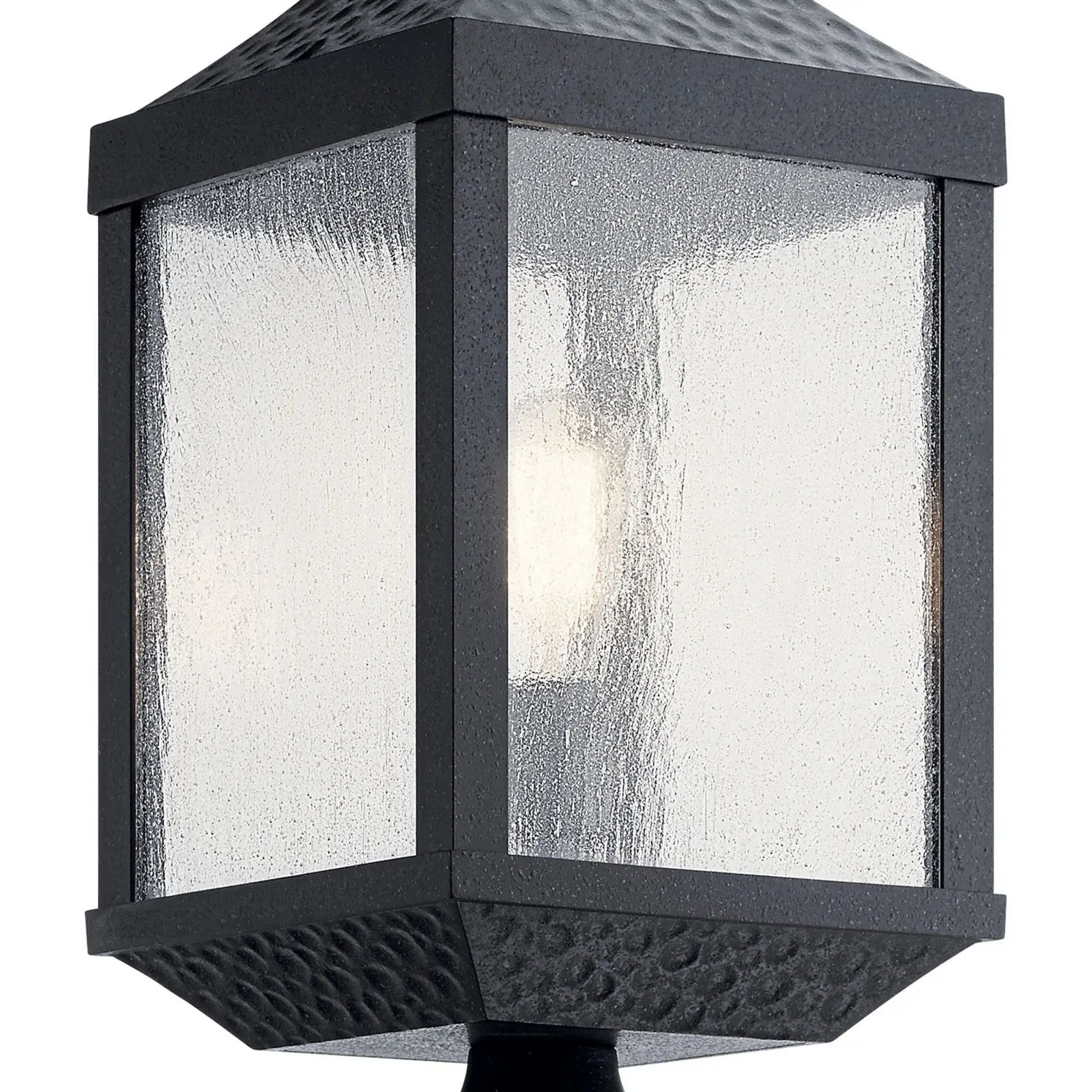 Kichler Springfield 23.25 in. Outdoor Post Light, Distressed Black with Clear Seeded Glass