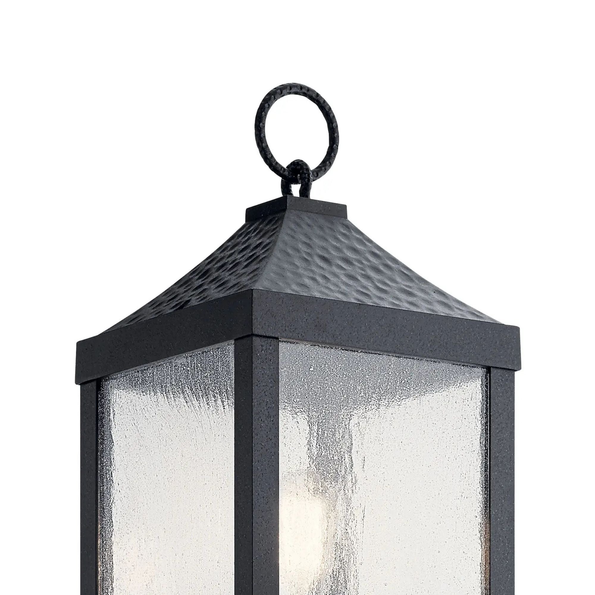 Kichler Springfield 23.25 in. Outdoor Post Light, Distressed Black with Clear Seeded Glass